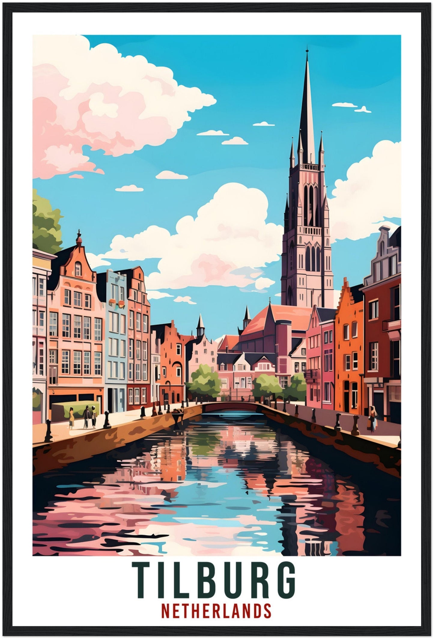 Tilburg Travel Print Holland Wall Art Wall Hanging Home Décor Tilburg Gift Art Lovers Gift Dutch Artwork Gift The Netherlands Travel Poster