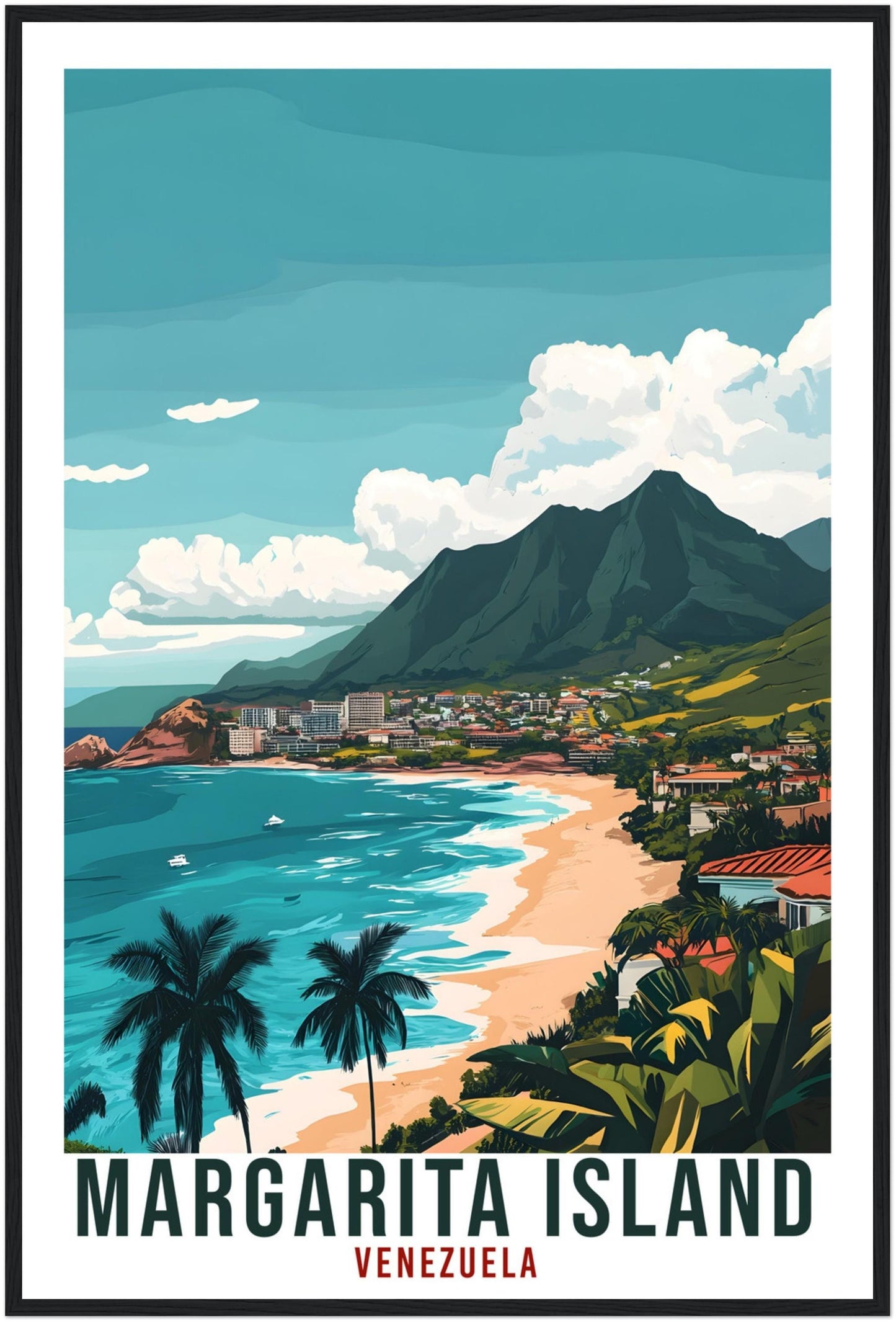 Margarita Island Travel Print Venezuela Decor Margarita Island Wall Art Wall Hanging Art Lover Venezuelan Artwork Travel Poster Travel Art