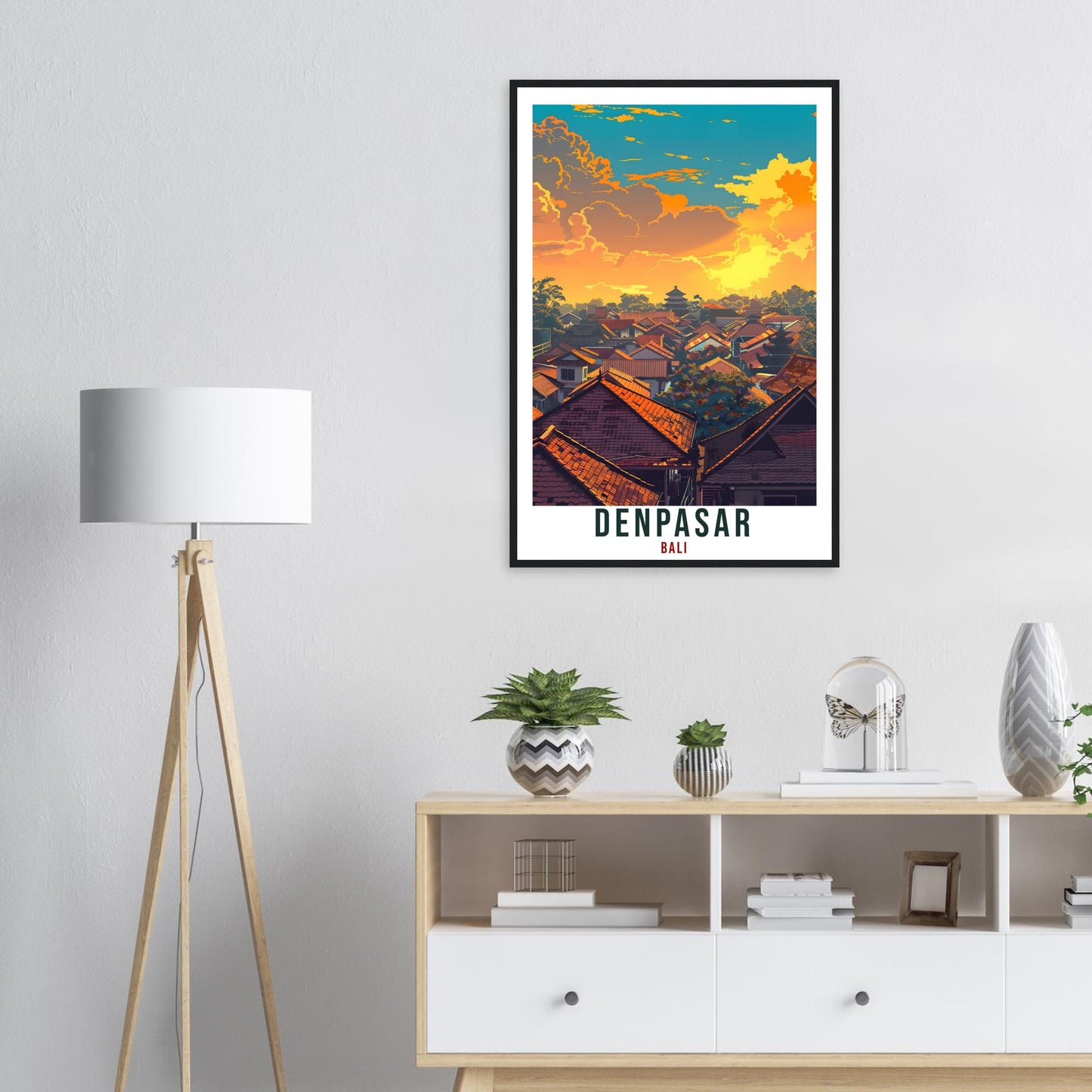 Denpasar Bali Travel Print Bali Wall Art Wall Hanging Home Décor Denpasar Gift Landmark Artwork Travel Art Lover Indonesia Travel Poster