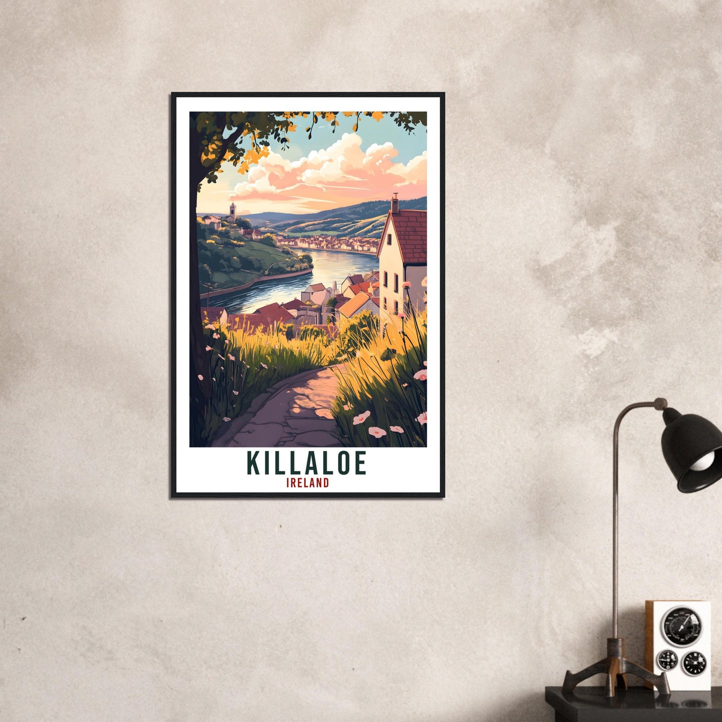 Killaloe Travel Print Ireland Home Decor Clare Wall Art Wall Hanging Art Lover Irish Artwork Travel Poster Killaloe Ireland Travel Art