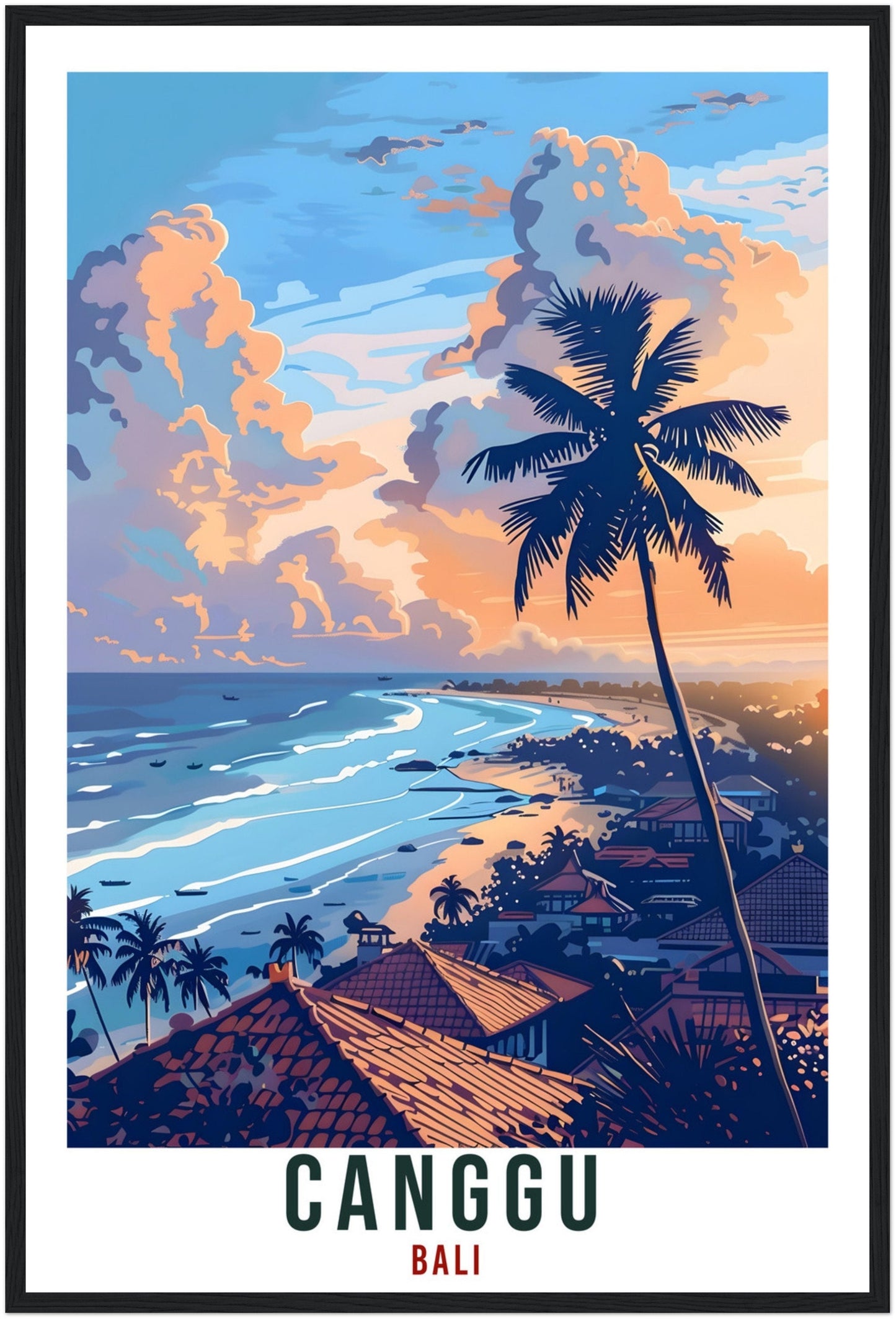 Canggu Bali Travel Print Bali Wall Art Wall Hanging Home Décor Canggu Gift Landmark Artwork Travel Art Lover Indonesia Canggu Travel Poster
