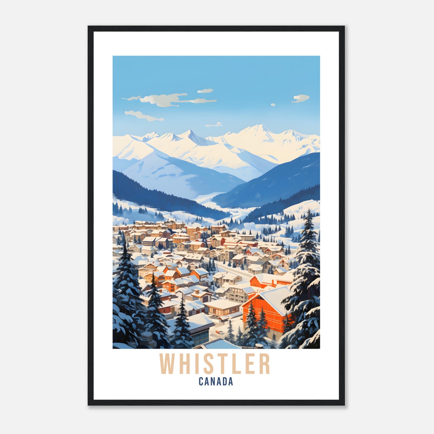 Whistler Travel Print Wall Art Whistler Canada Wall Hanging Home Decoration Whistler Gift Cityscape Wall Art Print Whistler Canada Poster