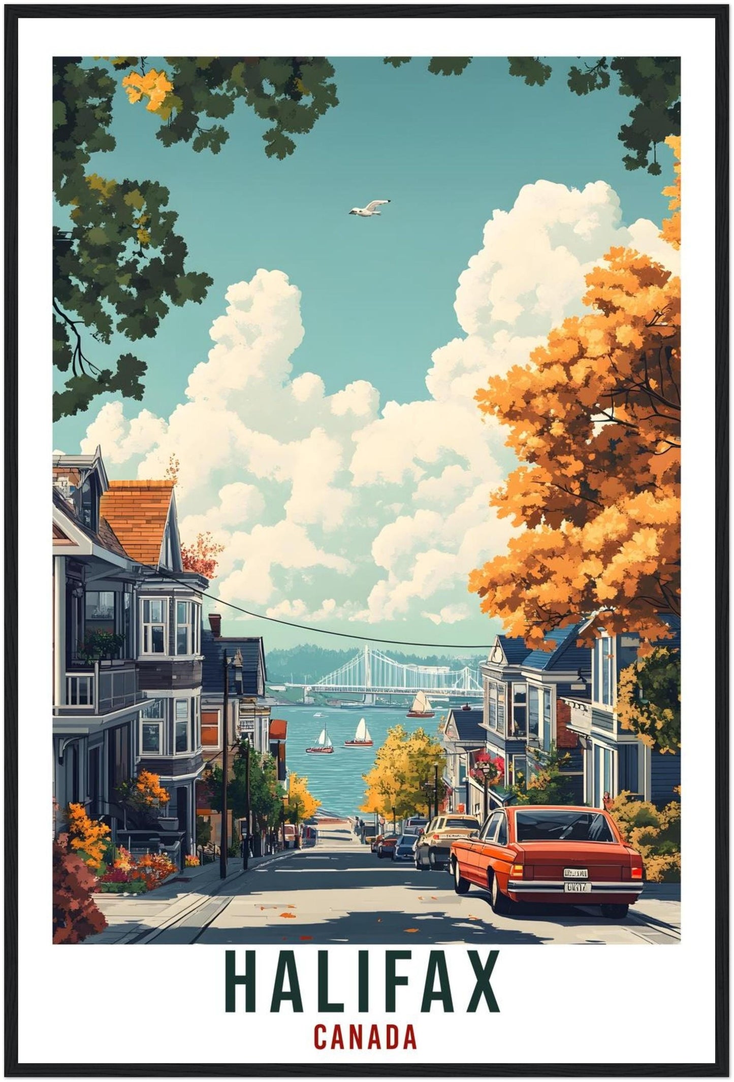 Halifax Travel Print Canada Home Decor Halifax Wall Art Gift Wall Hanging Art Lover Halifax Canadian Artwork Travel Poster Nova Scotia Art