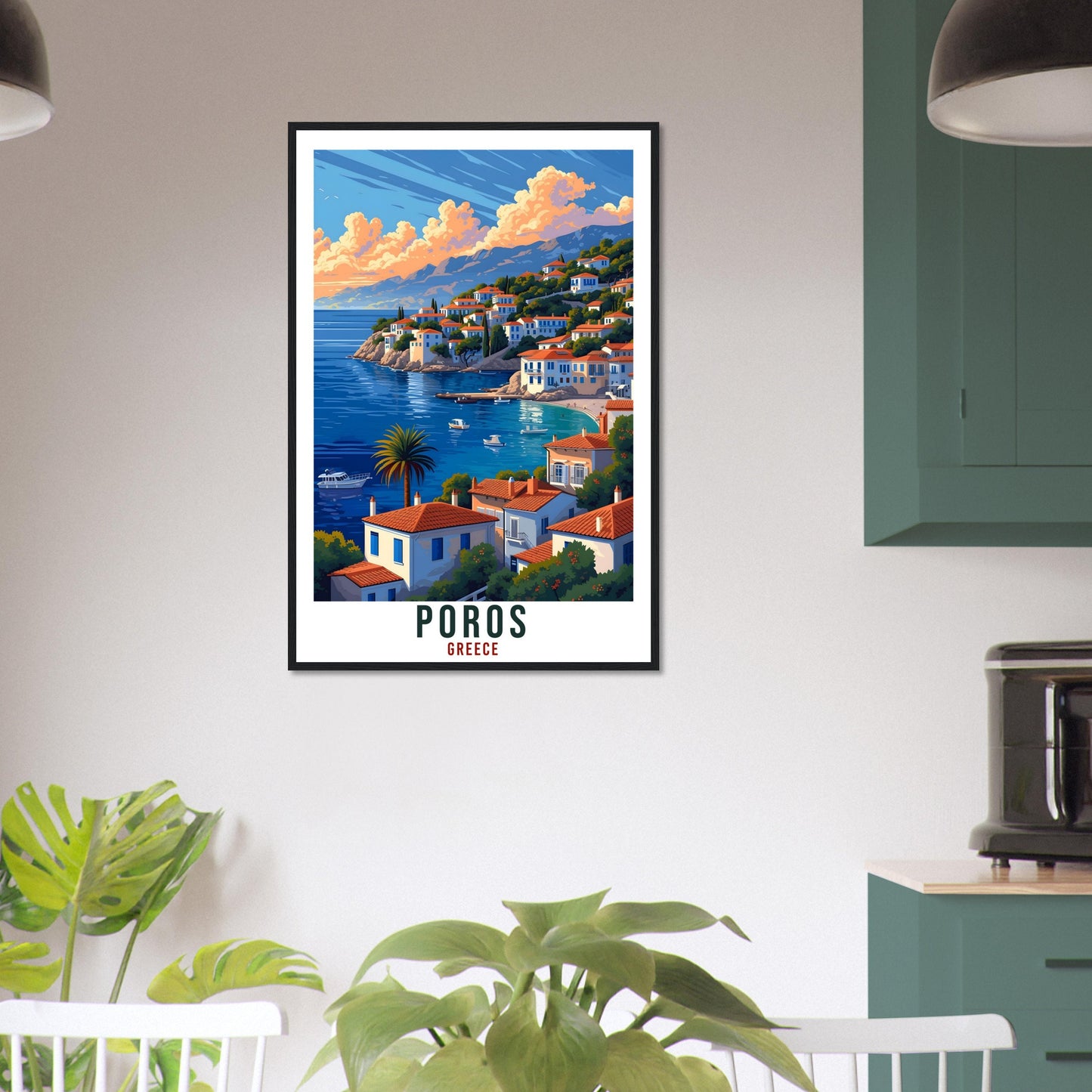 Poros Travel Print Greece Home Decoration Poros Greek Island Wall Art Gift Wall Hanging Art Lover Greece Artwork Poros Gift Travel Poster
