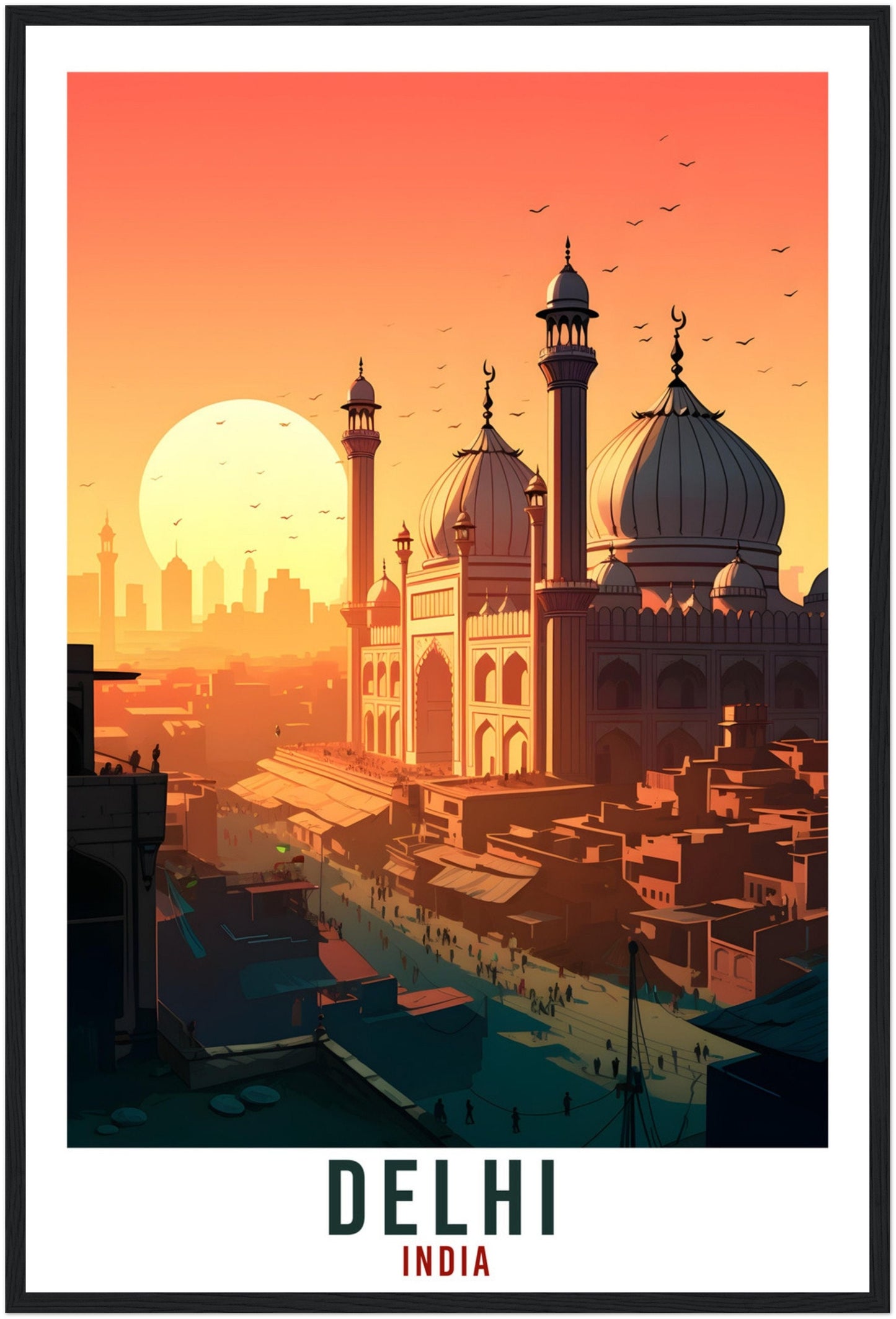 Delhi Travel Print India Home Decoration Wall Art Gift Wall Hanging Art Lover Indian Artwork India Delhi Travel Poster Cityscape Print