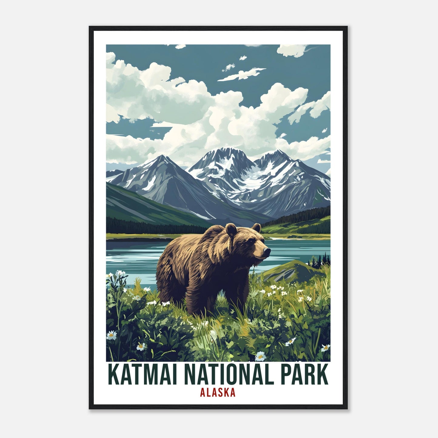 Katmai National Park Alaska USA Travel Print Wall Art Wall Hanging Home Décor Katmai National Park Gift Travel Art USA Artwork Travel Poster