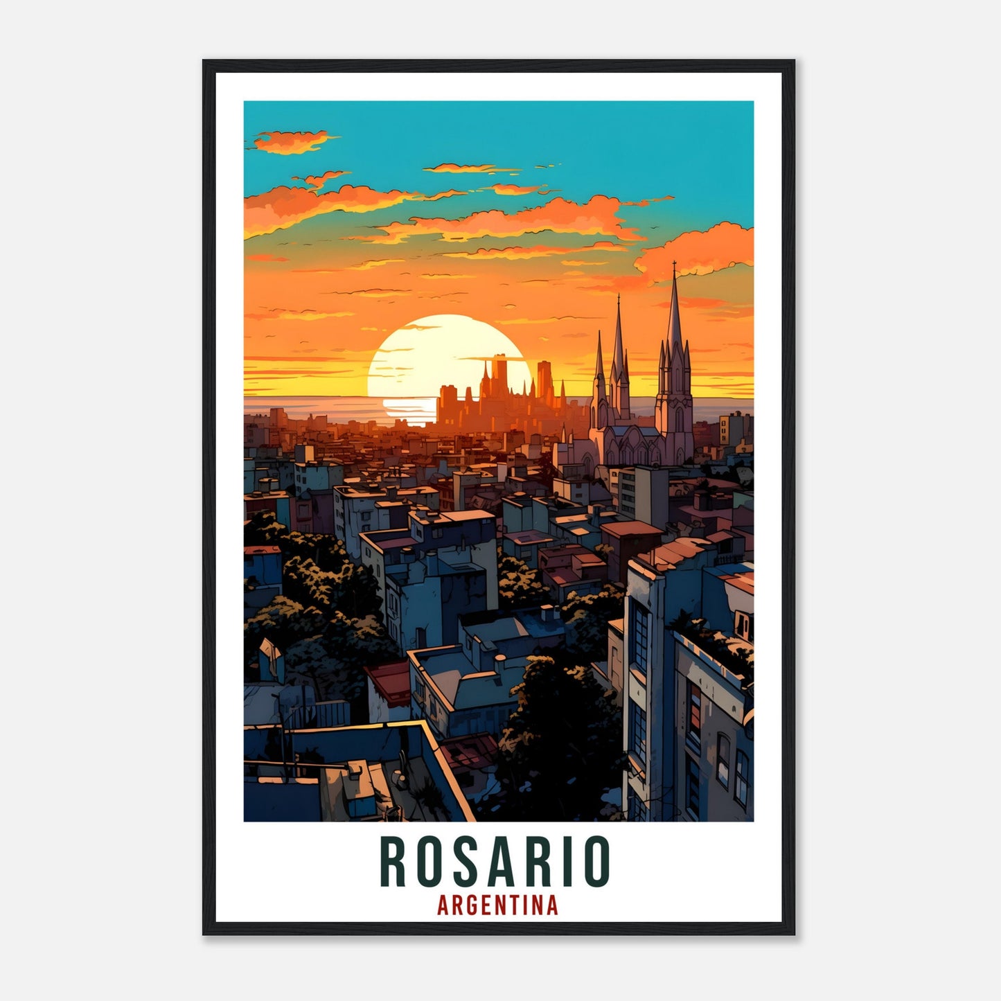 Rosario Travel Print Wall Art Rosario Argentina City Landscape Artwork Rosario Art Gifts Rosario Travel Poster Argentinian Art Lovers Gift