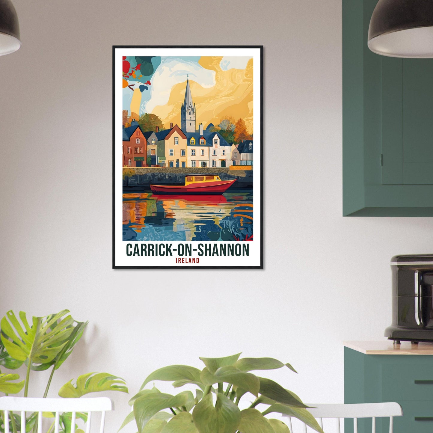 Carrick-On-Shannon Travel Print Ireland Home Decor Wall Art Gift Wall Hanging Art Lover CarrickOnShannon Irish Artwork Travel Poster Ireland