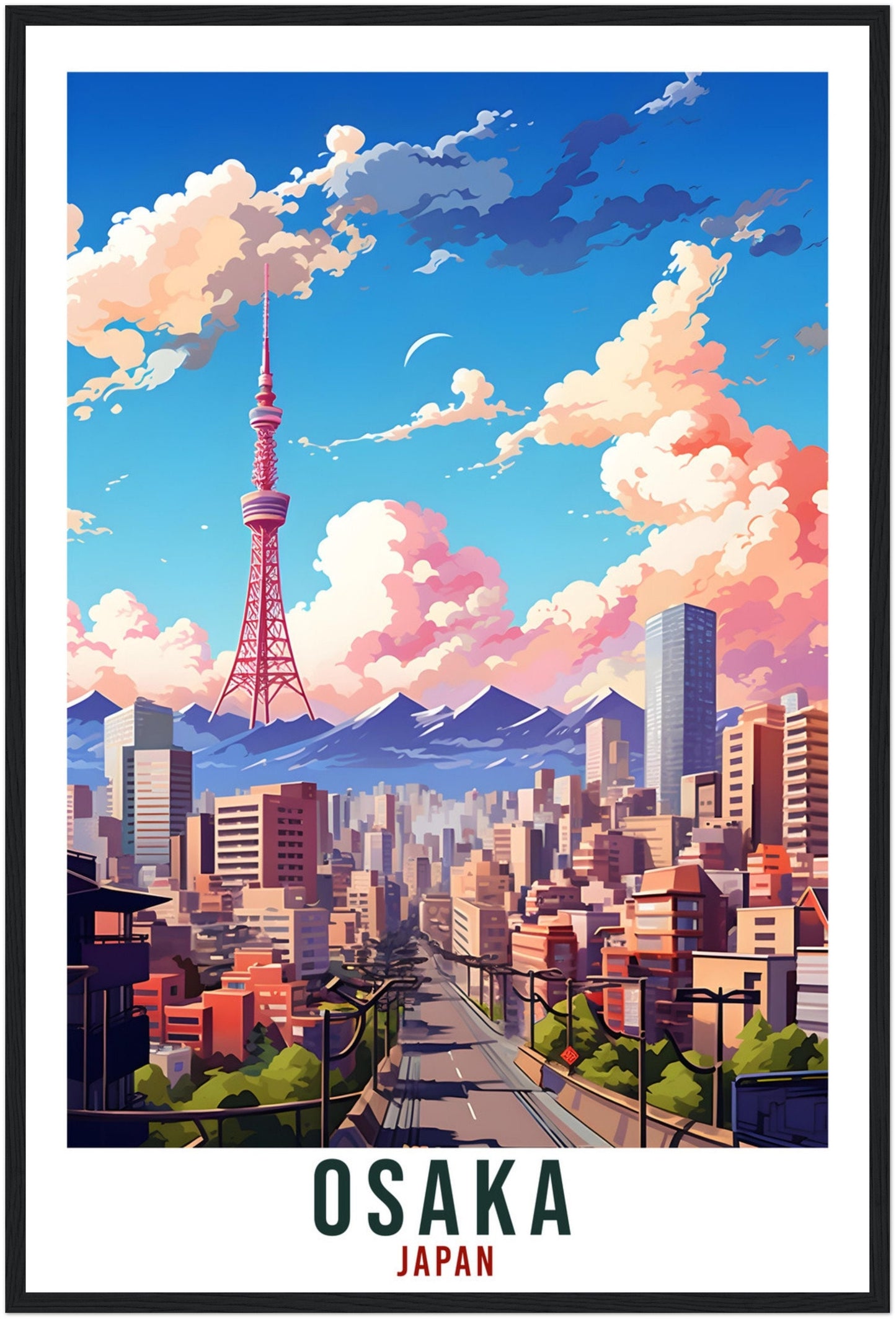 Osaka Japan Travel Print Home Decoration Osaka Wall Art Gift Wall Hanging Art Lover Japanese Artwork Japan Osaka Travel Poster City Print