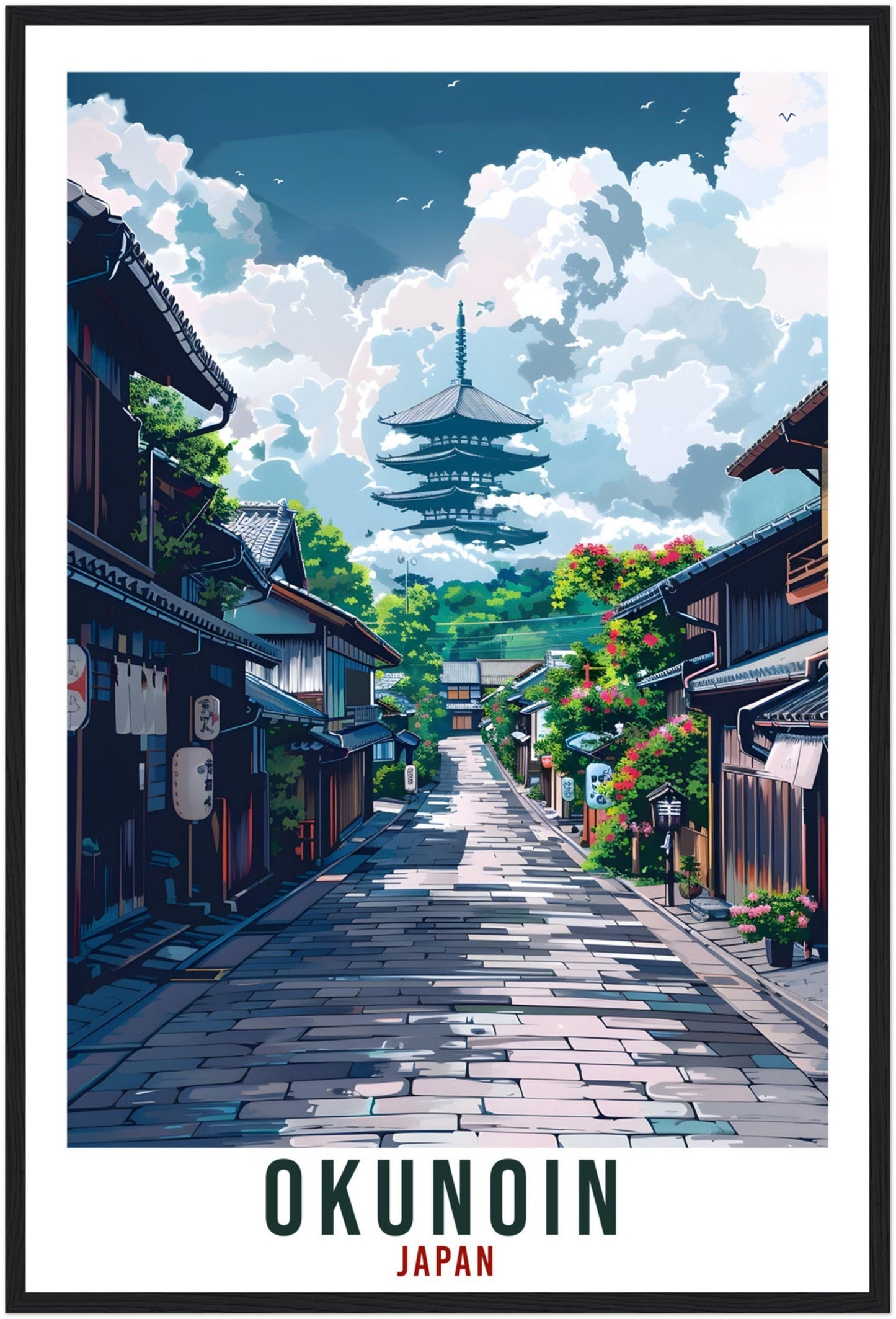 Okunoin Travel Print Japan Home Decoration Wall Art Gift Wall Hanging Art Lover Japanese Artwork Japan Okunoin Travel Poster Cityscape Print