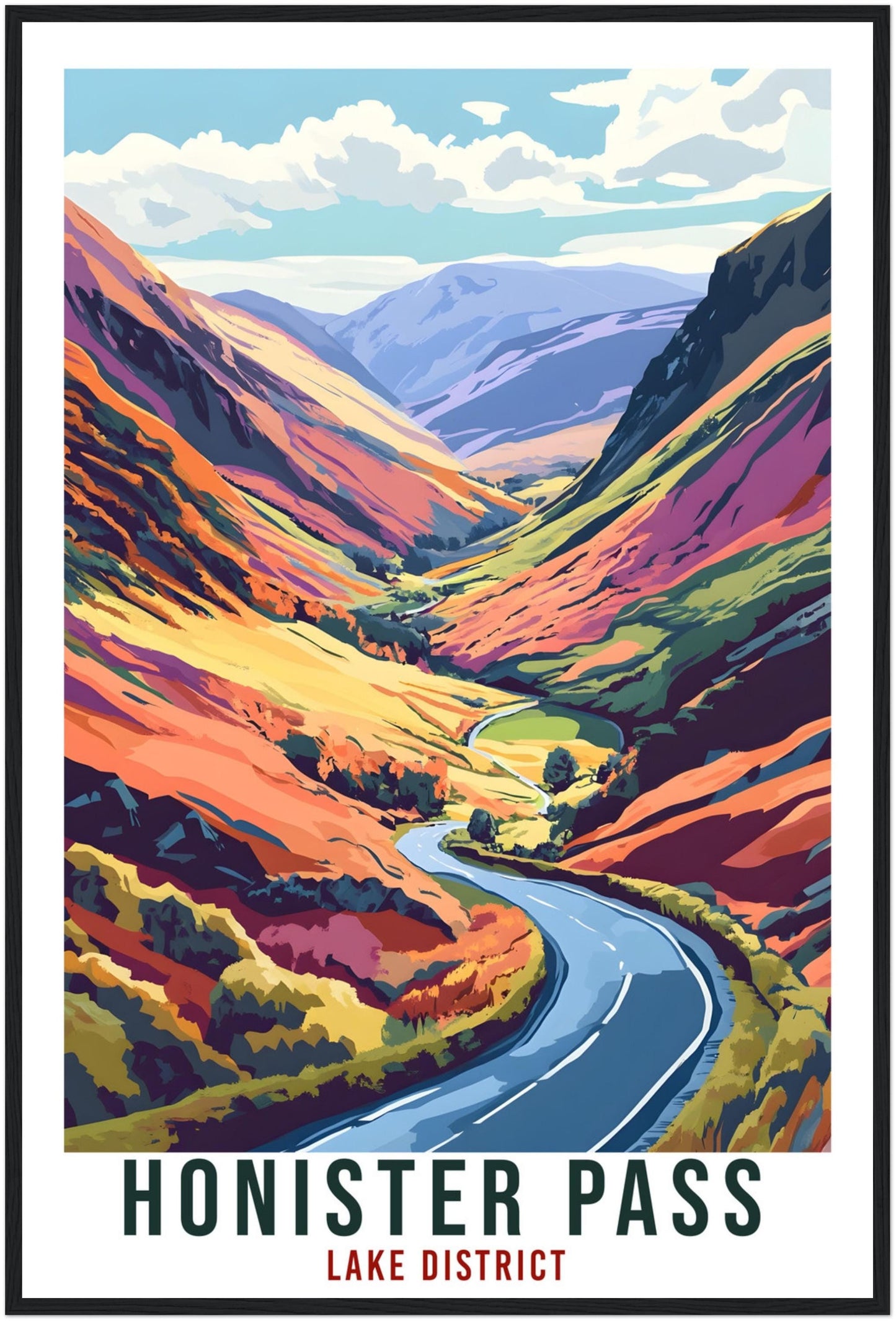 Honister Pass Travel Print Lake District Decor Honister Pass Wall Art Wall Hanging Art Lover Lake District Artwork Travel Poster Cumbria