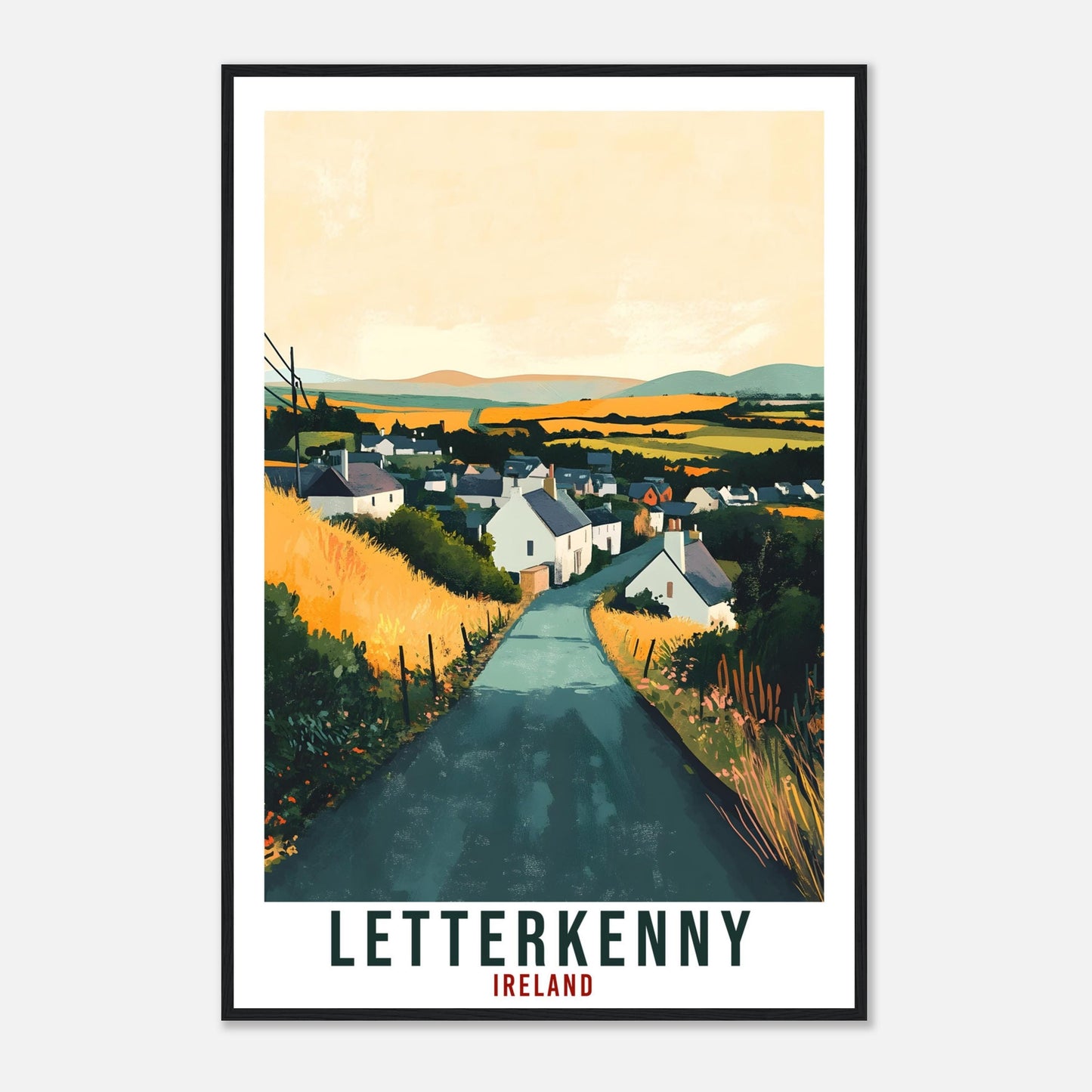 Letterkenny Travel Print Ireland Home Decor Donegal Wall Art Gift Wall Hanging Letterkenny Irish Artwork Travel Poster Ireland Travel Art