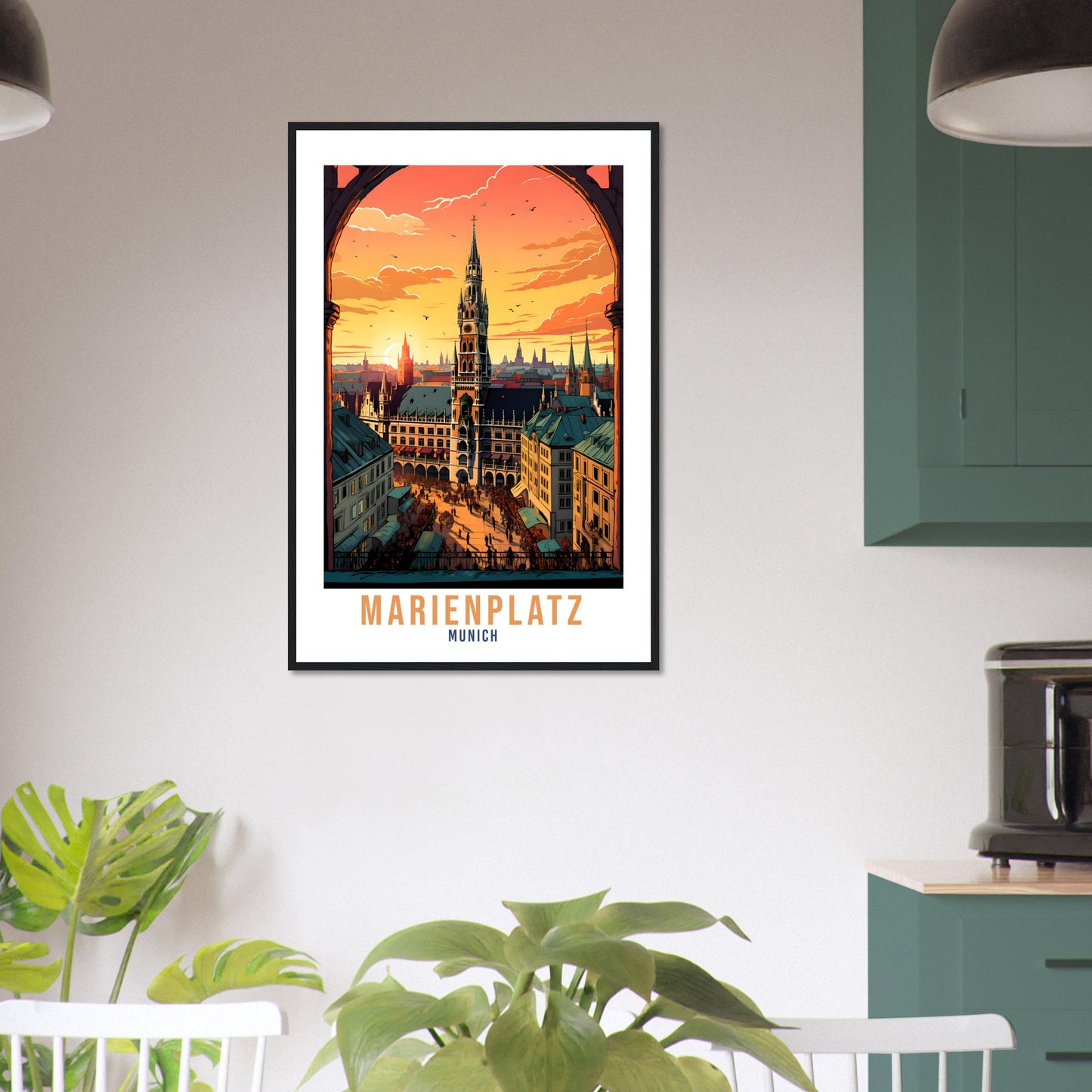 Munich Travel Print Germany Wall Art Marienplatz Travel Poster Munich Home Decor Munich Cityscape Art Gift Marienplatz Munich Wall Art Gift