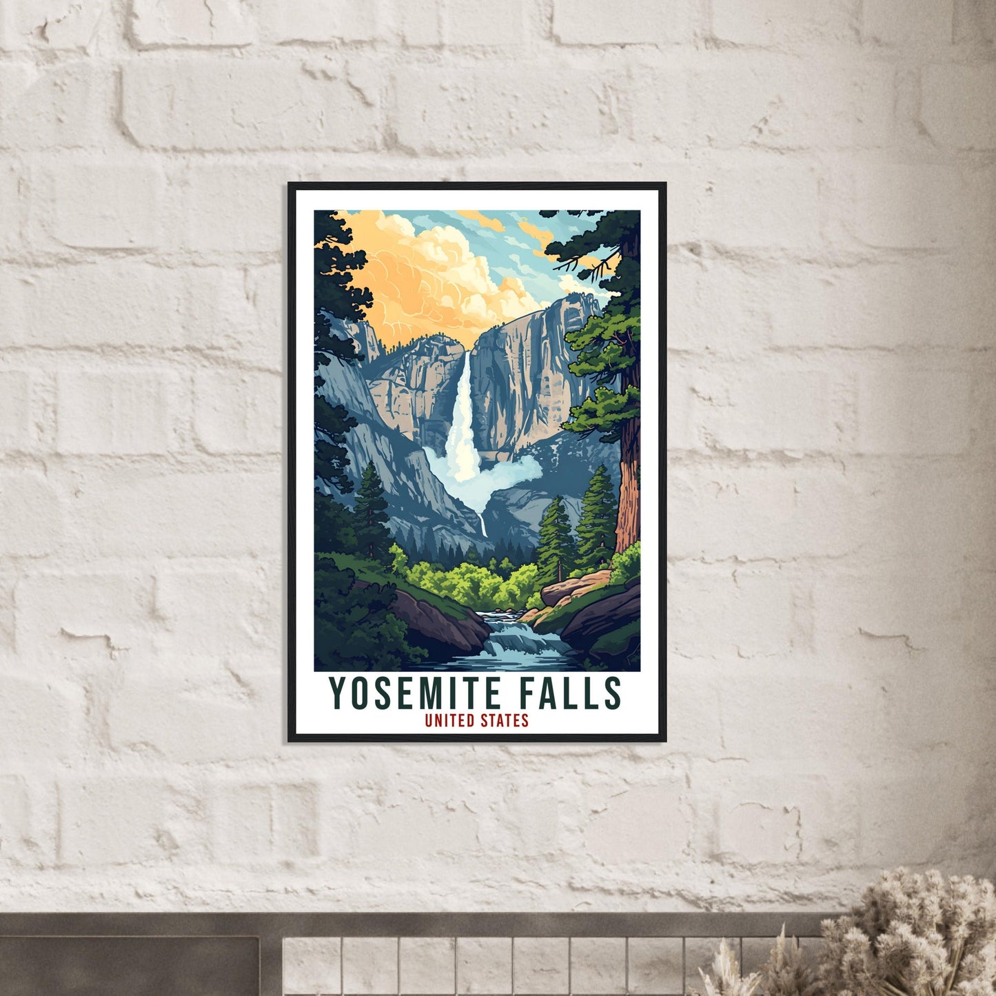 Yosemite Falls Travel Print California Home Decoration USA City Wall Art Gift Wall Hanging Art Lover Artwork Yosemite Falls Travel Poster