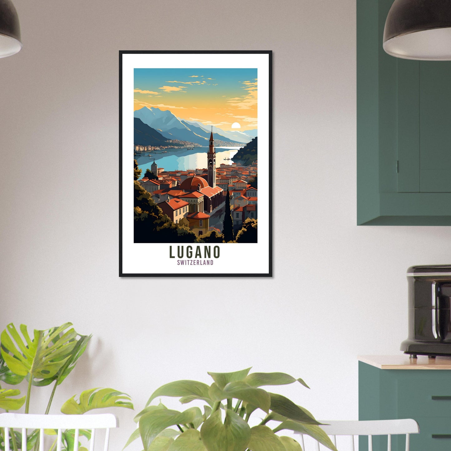 Lugano Travel Print Wall Art Lugano Lake Home Decor Switzerland Gift Holiday Lugano Art Print Lugano Travel Poster Swiss Landscape Artwork