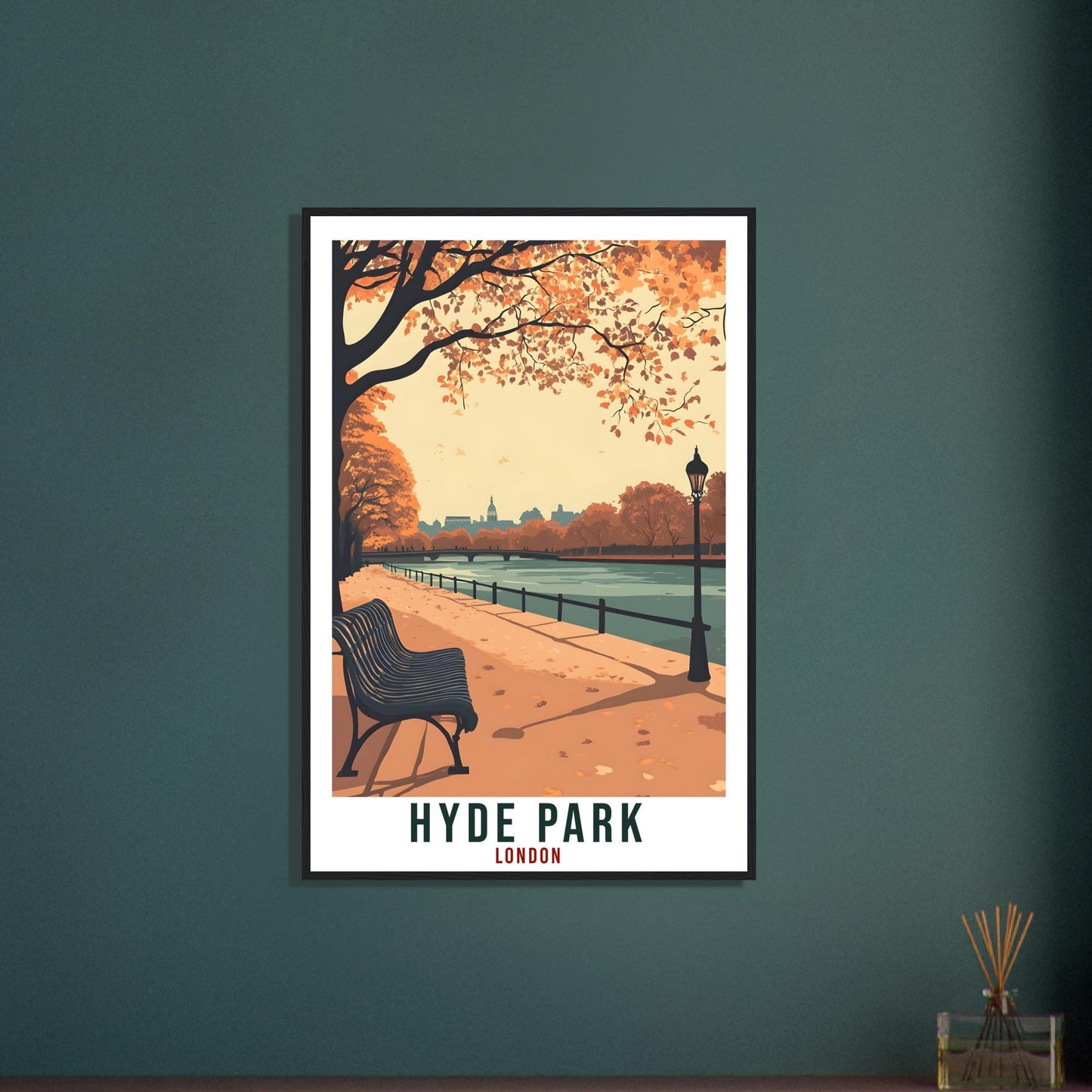 Hyde Park London Travel Print England Decor London Park Wall Art Gift Wall Hanging Art Lover Hyde Park England Artwork Travel Poster UK Art