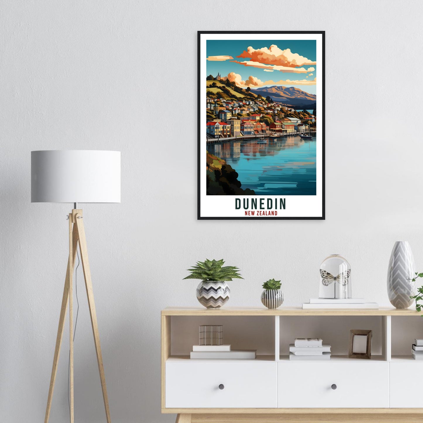 Dunedin Travel Print Wall Art Dunedin New Zealand City Landscape Artwork Dunedin Art Gifts Dunedin Travel Poster New Zealand Art Lovers Gift