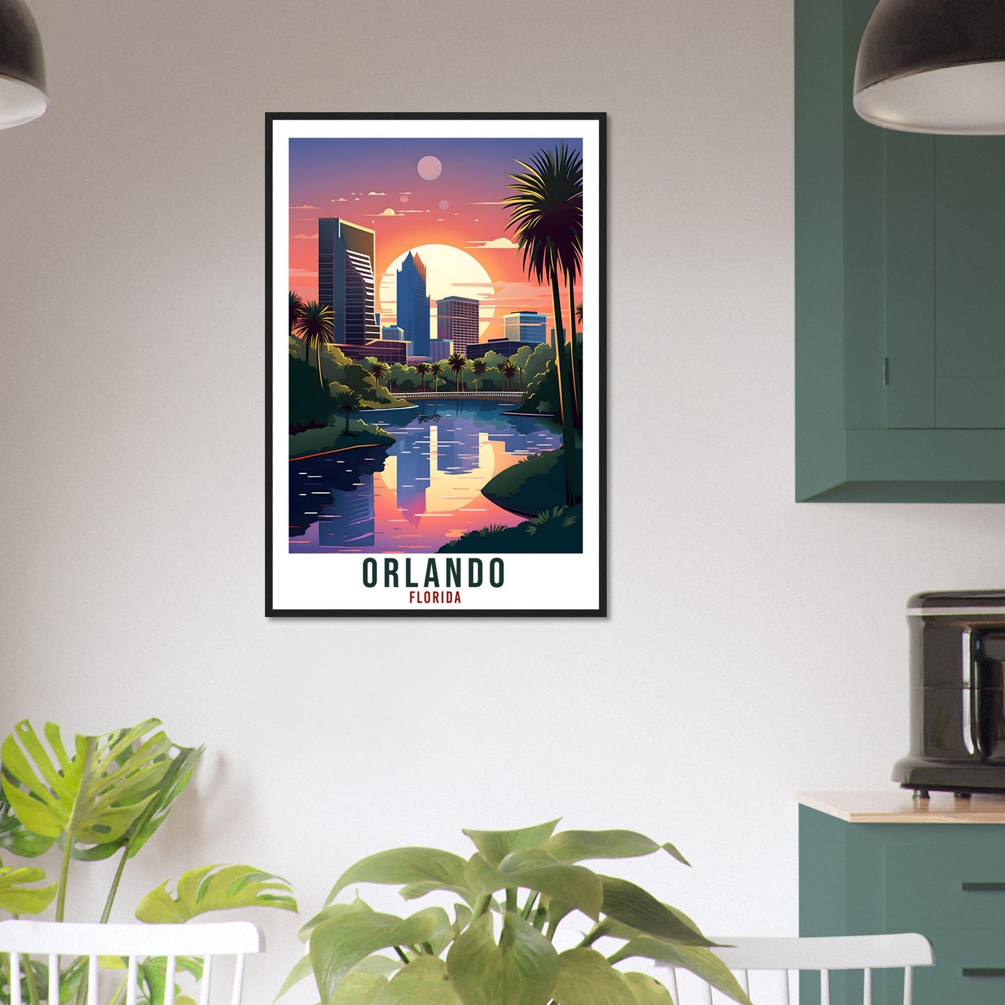 Orlando Travel Print Florida Home Decoration USA City Wall Art Gift Wall Hanging Art Lover Florida Artwork Orlando Travel Poster