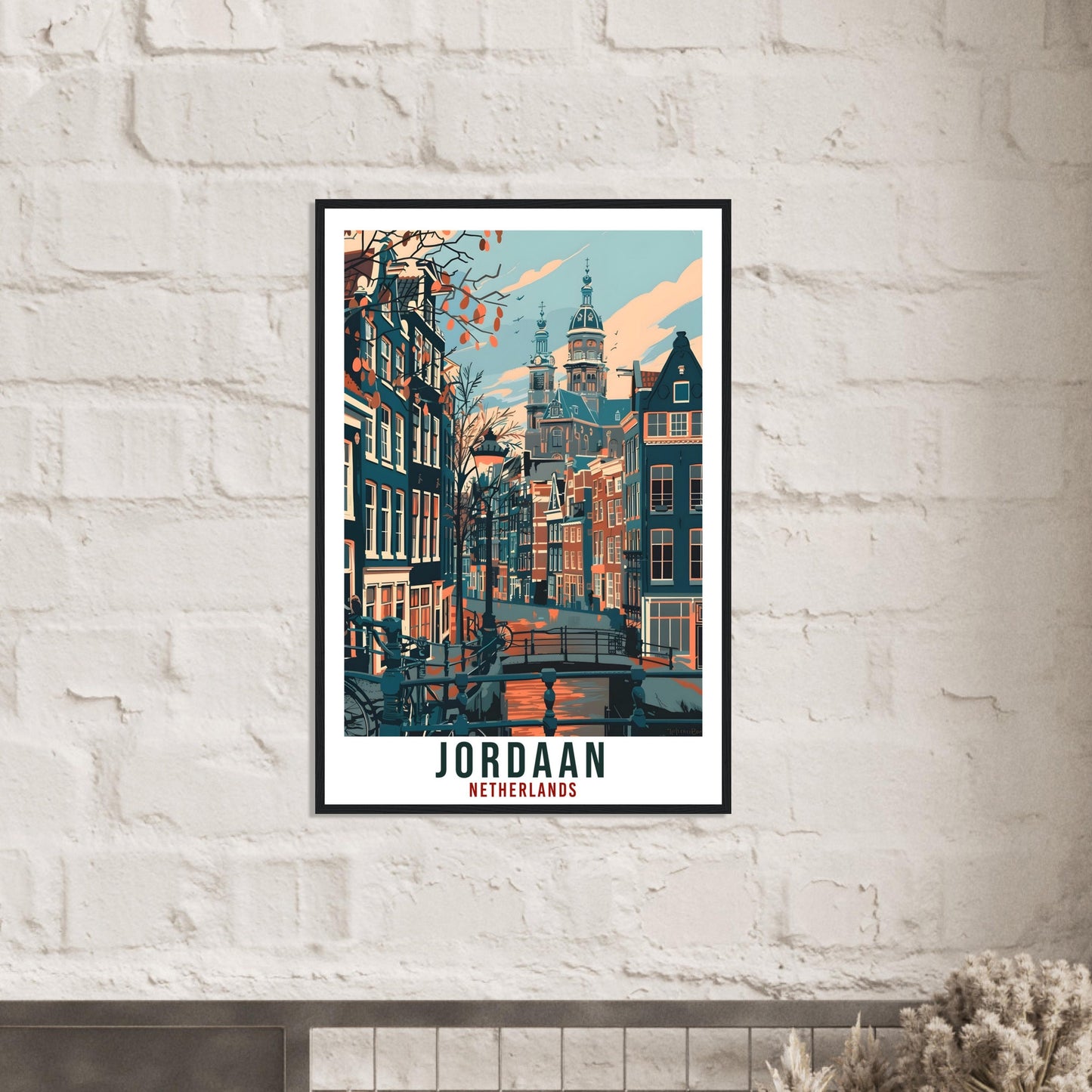 Jordaan Travel Print Amsterdam Holland Wall Art Wall Hanging Home Décor Gift Art Lover Gift Dutch Artwork Gift The Netherlands Travel Poster