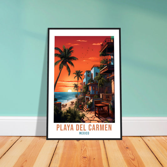 Playa Del Carmen Travel Print Wall Art Playa Del Carmen Sunset Wall Hanging Travel Poster Mexico Home Decor Mexico Travel Gift Art Lovers