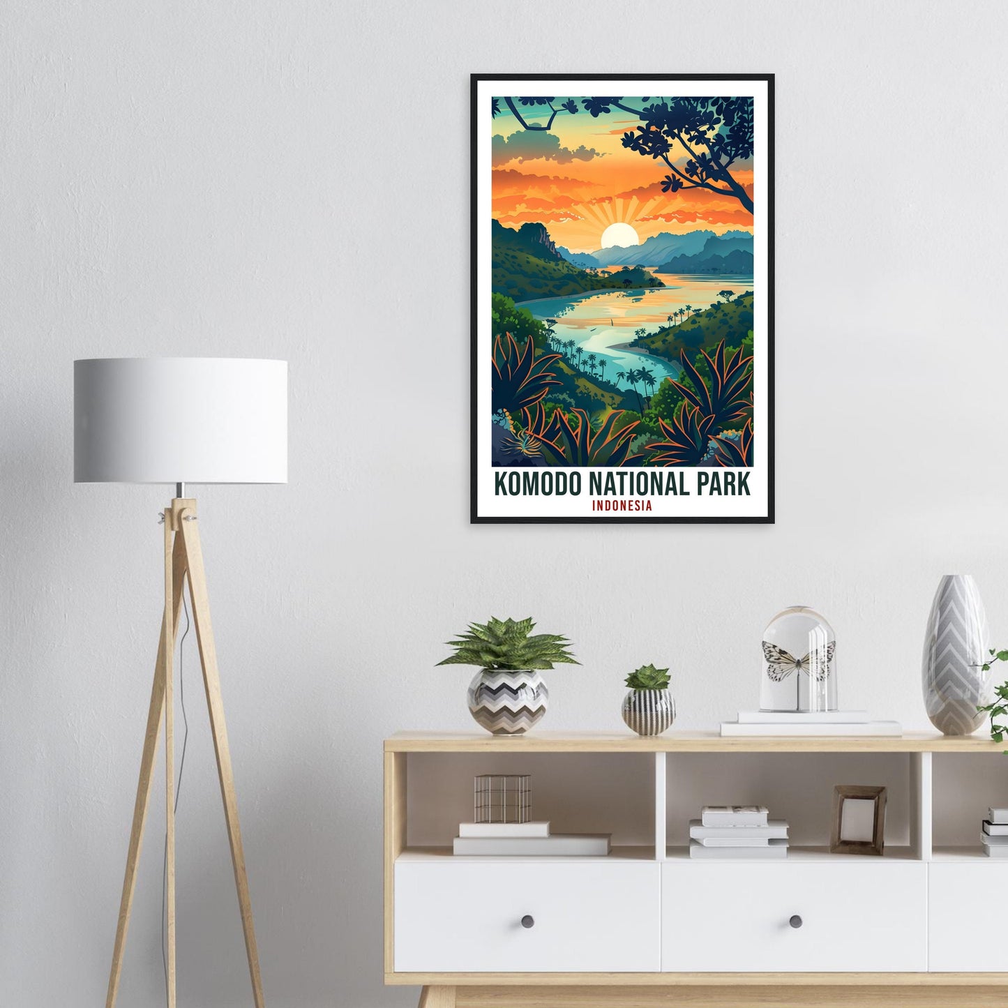 Komodo National Park Bali Travel Print Bali Wall Art Wall Hanging Home Décor Komodo Park Gift Artwork Travel Art Indonesia Travel Poster