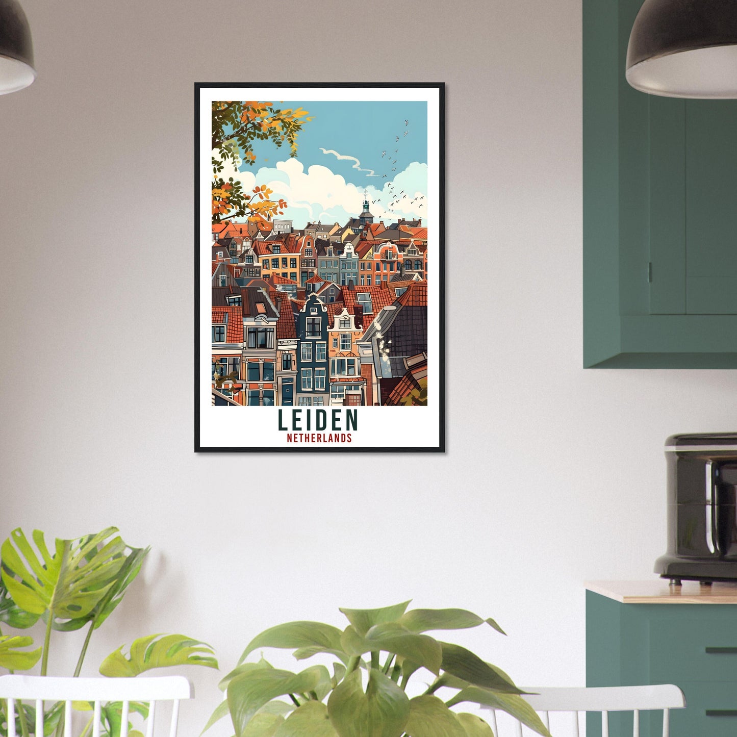 Leiden Travel Print Holland Wall Art Wall Hanging Home Décor Leiden Gift Art Lovers Gift Dutch Artwork Gift The Netherlands Travel Poster
