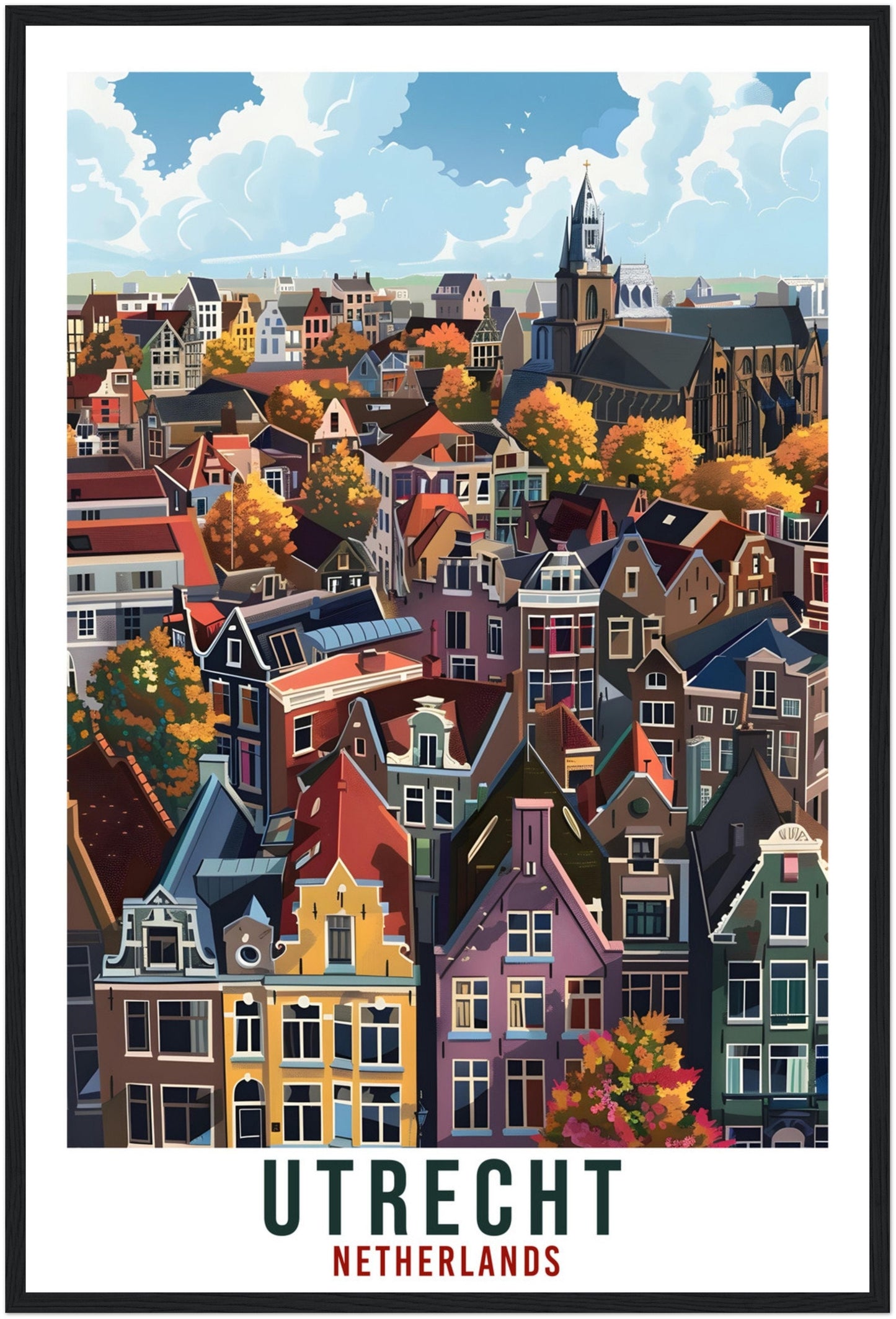 Utrecht Travel Print Holland Wall Art Wall Hanging Home Décor Utrecht Gift Art Lovers Gift Dutch Artwork Gift The Netherlands Travel Poster