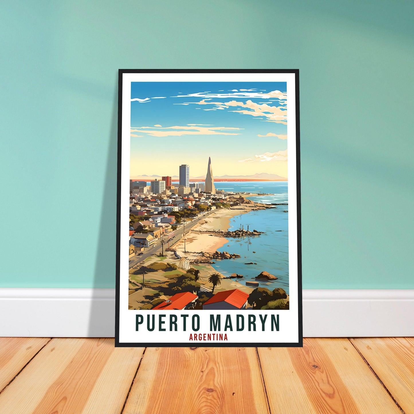 Puerto Madryn Travel Print Wall Art Puerto Madryn Argentina City Landscape Artwork Madryn Argentina Art Gift Madryn Travel Poster Home Decor