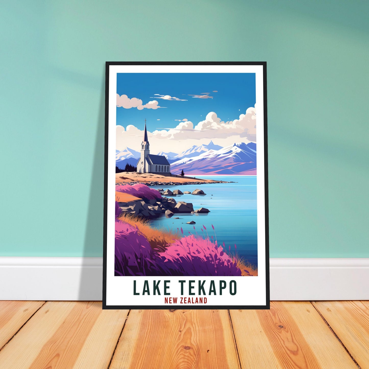 Lake Tekapo Travel Print Wall Art Lake Tekapo New Zealand City Landscape Artwork Tekapo Art Gifts Tekapo Travel Poster New Zealand Art Lover