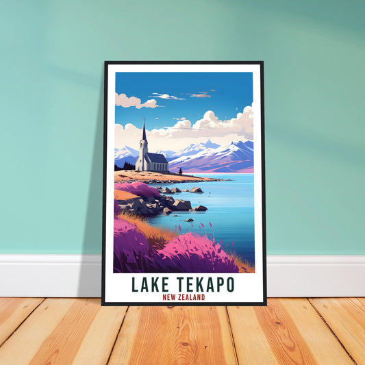 Lake Tekapo Travel Print Wall Art Lake Tekapo New Zealand City Landscape Artwork Tekapo Art Gifts Tekapo Travel Poster New Zealand Art Lover