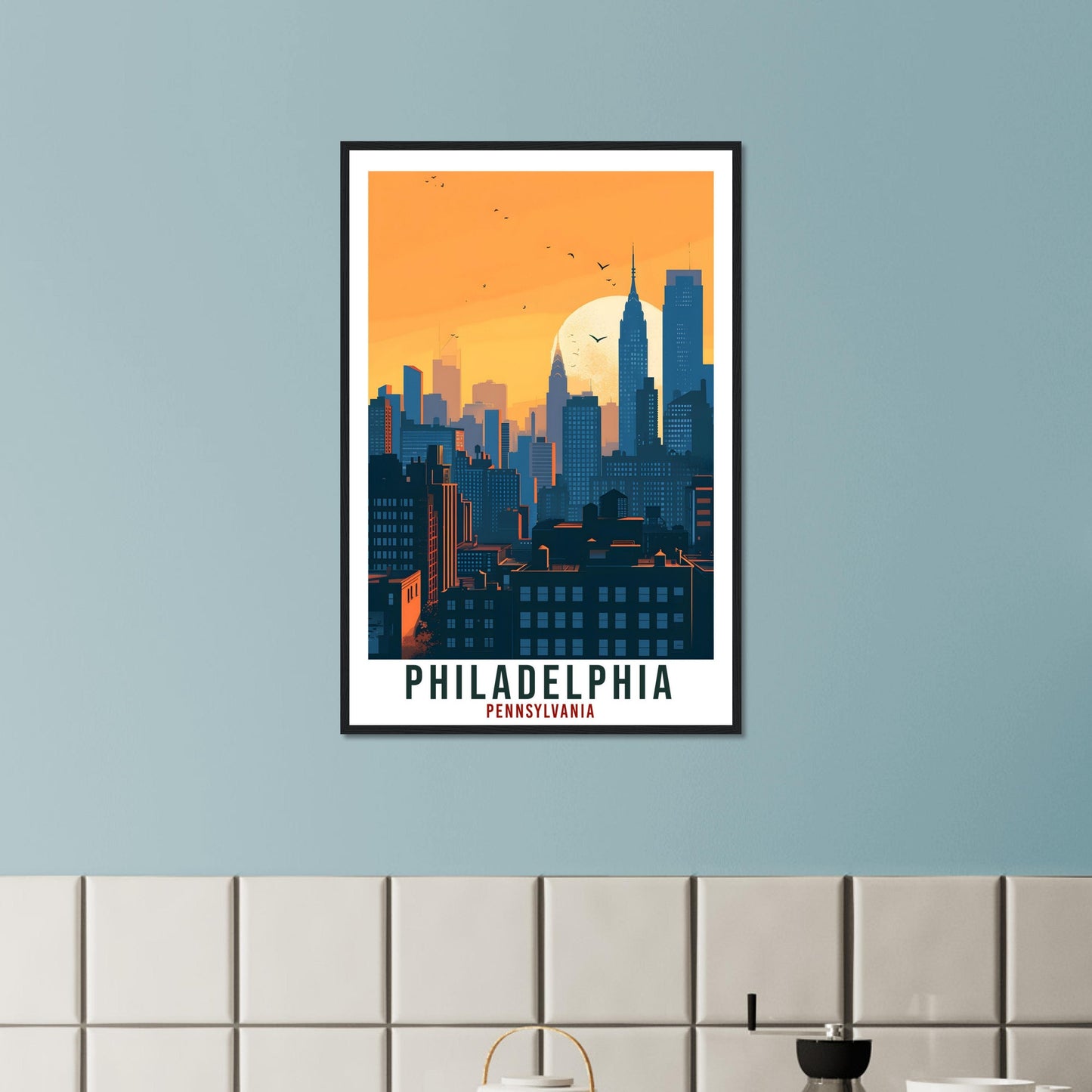 Philadelphia Travel Print Pennsylvania Home Decoration USA City Wall Art Wall Hanging Pennsylvania Artwork Philadelphia Travel Poster Decor