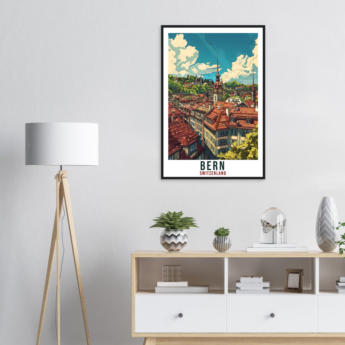 Bern Travel Poster Swiss Wall Art Bern Wall Hanging Home Living Décor Bern Gift Art Lovers Gift Switzerland Artwork Gift Swiss Travel Print