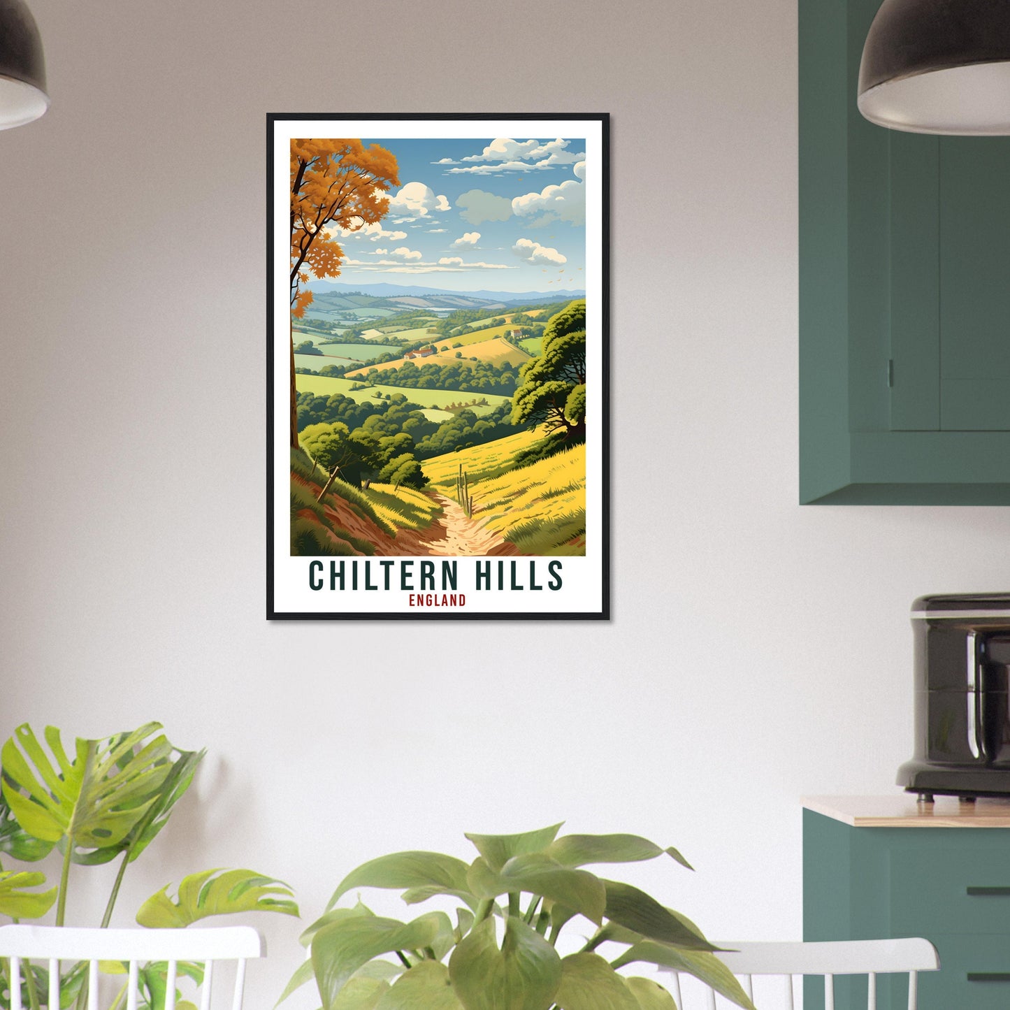Chiltern Hills Travel Print English Wall Art Home Decor Wall Hanging Travel Art Gift Chiltern Hills Travel Poster England Landscape Artwork