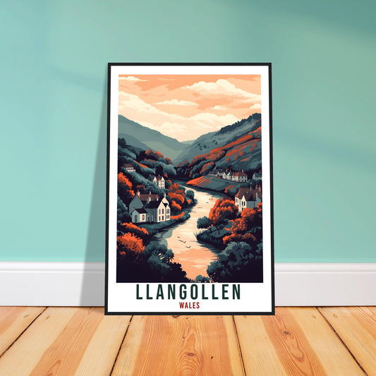 Llangollen Travel Print Wales Home Decor Llangollen Wall Art Wall Hanging Art Lover Wales Artwork Travel Poster Llangollen Travel Art Gift