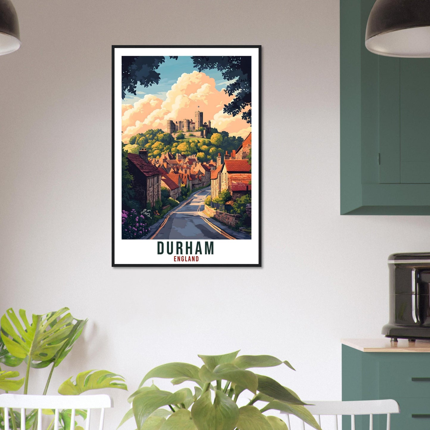Durham Travel Print England Home Decor Durham Wall Art Gift Wall Hanging Art Lover Durham Northern England Artwork Travel Poster Travel Art