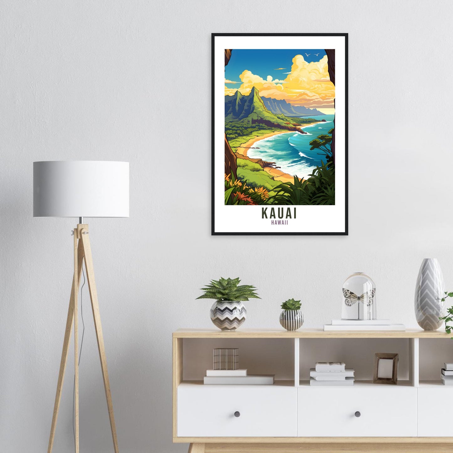 Kauai Hawaii Travel Print Kauai Wall Art Home Décor Kauai Wall Hanging Illustration Gift For Art Lovers Hawaii Art Lover Gift Print Artwork