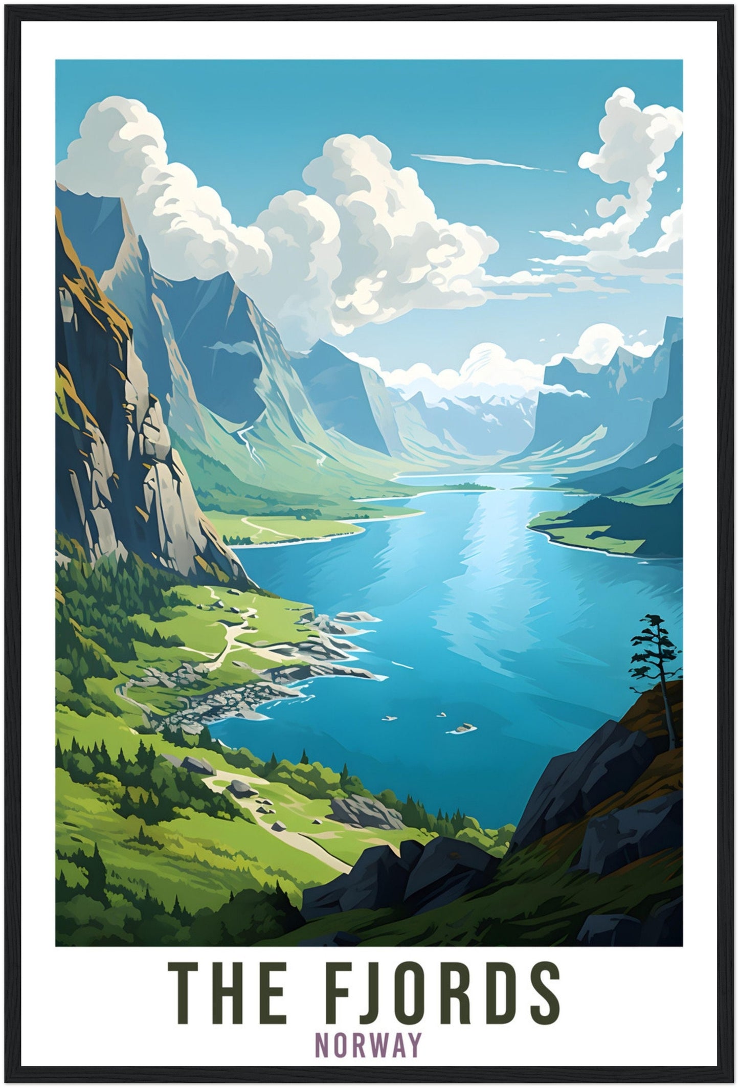 The Fjords Norway Travel Print The Fjords Wall Hanging Norway Arctic The Fjords Travel Poster Norway Mountains Wall Art Fjords Travel Poster