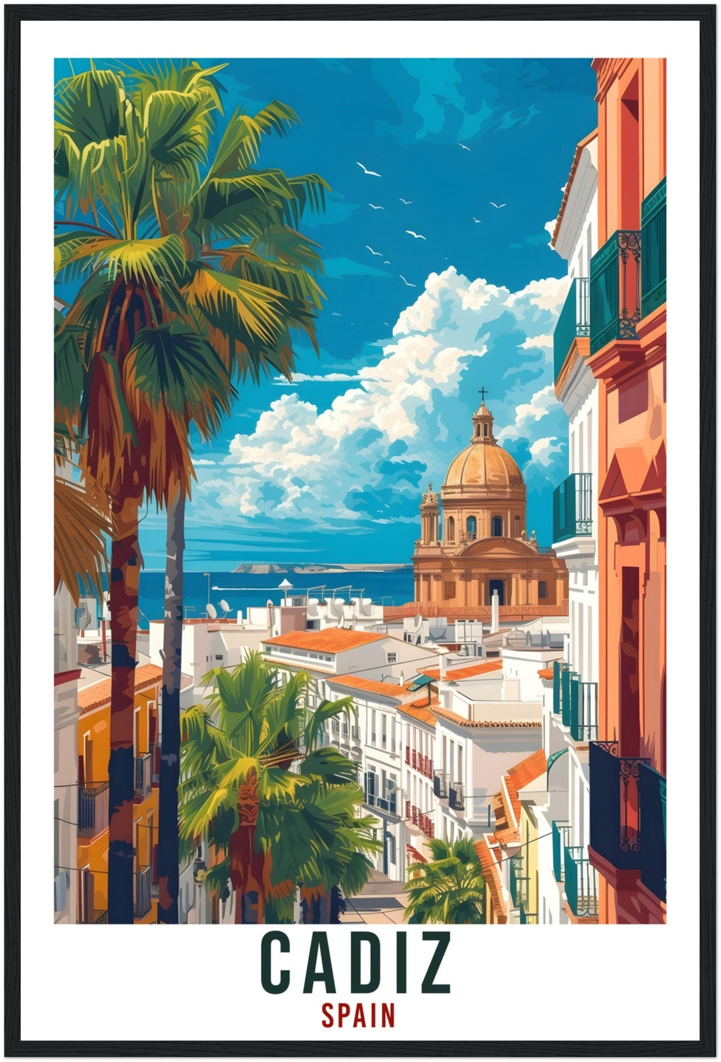 Cadiz Travel Print Spain Home Decoration Cadiz Spanish City Wall Art Gift Wall Hanging Art Lover Spain Artwork Cadiz Travel Poster Gift