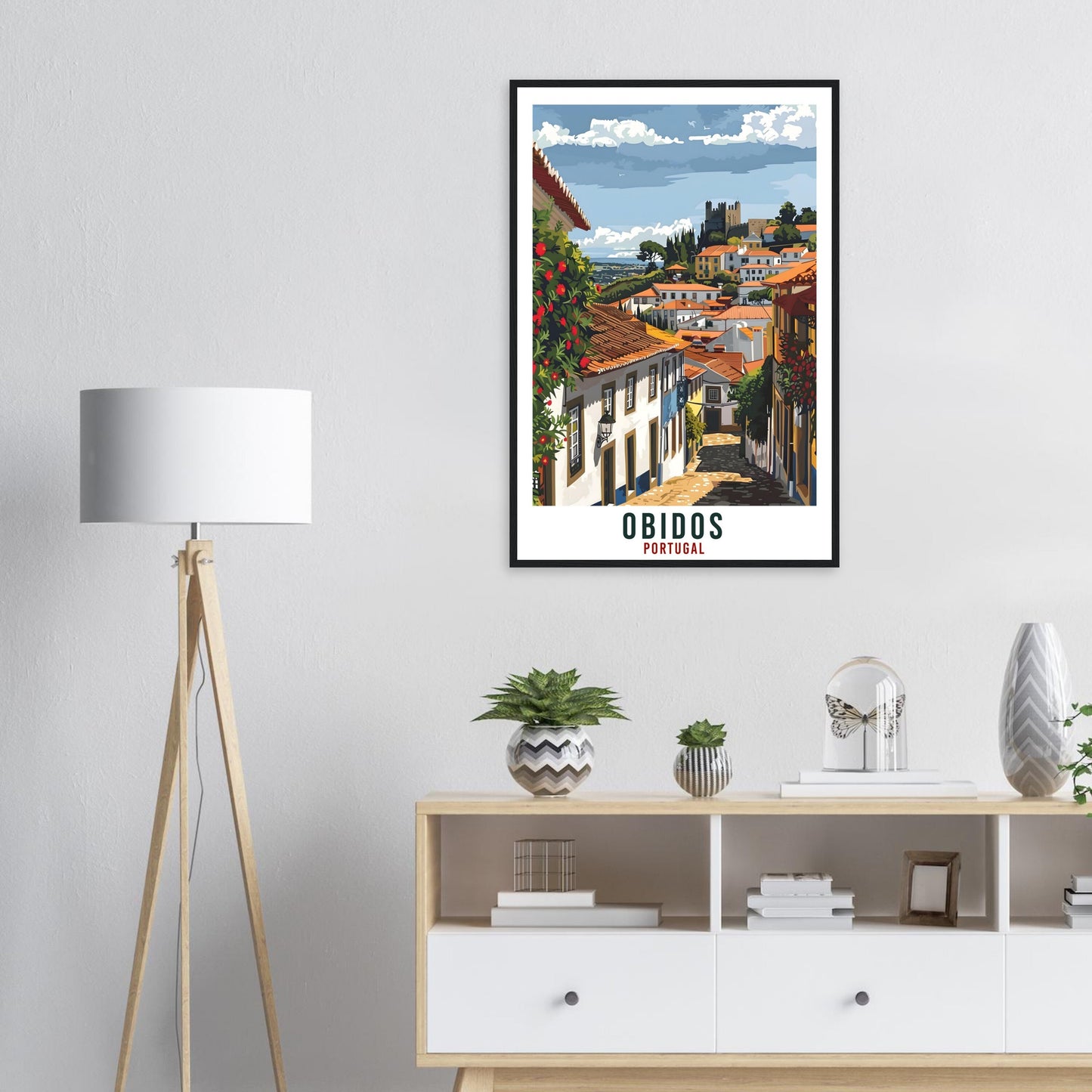 Obidos Travel Print Portugal Wall Art Wall Hanging Home Décor Obidos Gift Portugal Landmark Artwork Gift Portugal Holiday Travel Poster
