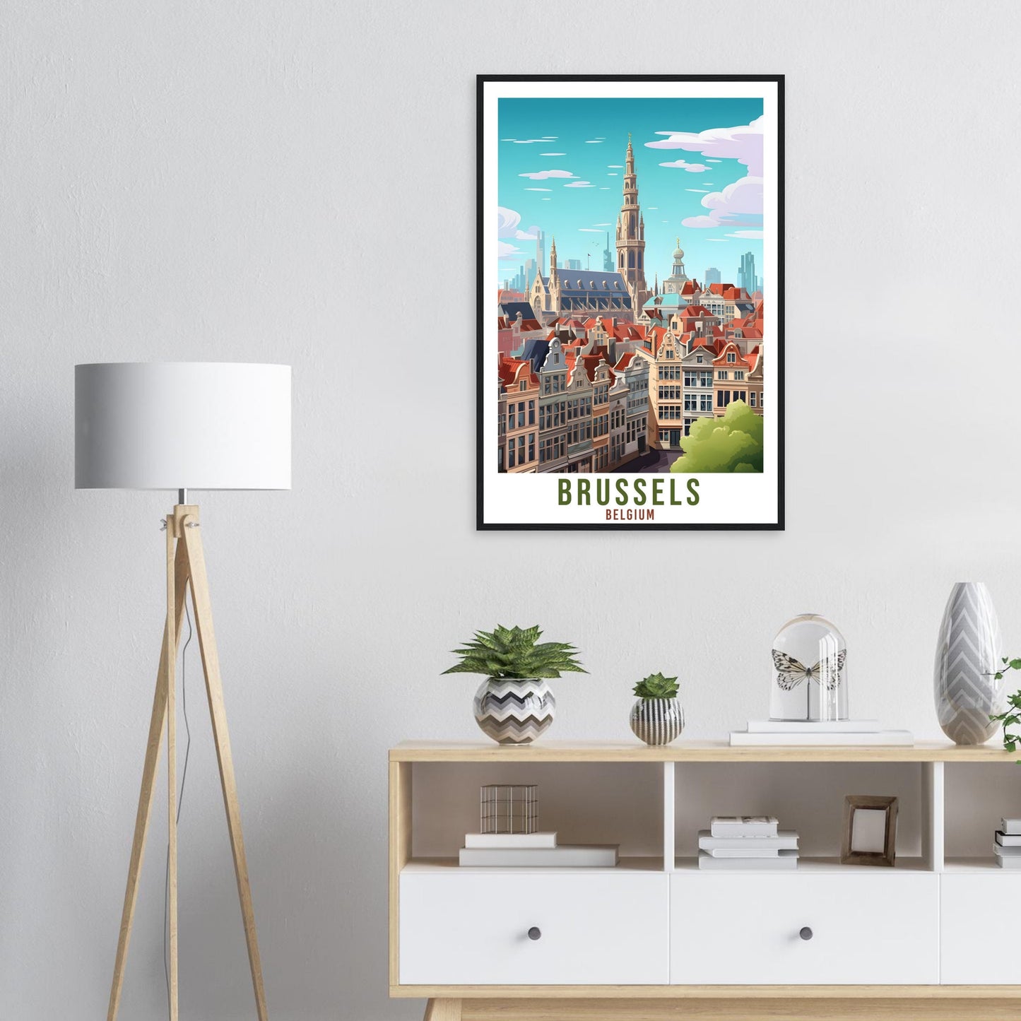 Brussels Travel Poster Wall Art Brussels Belgium Home Décor Artwork Wall Hanging Brussels Art Gifts Brussels Travel Print Belgian Art Lovers