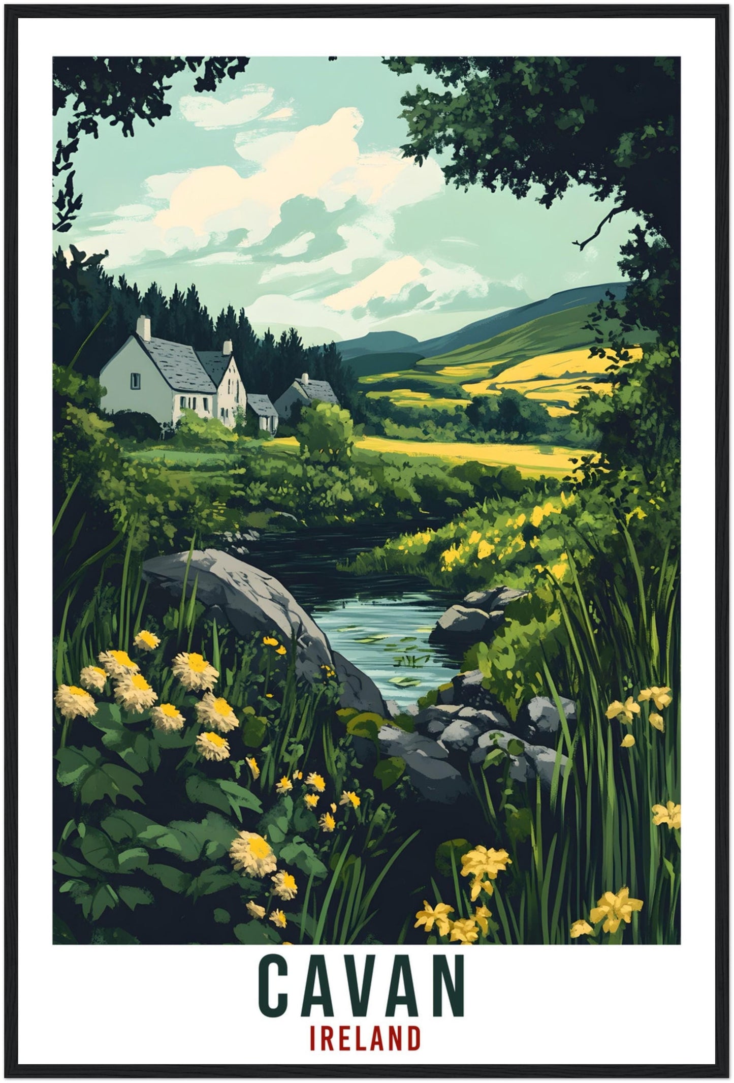Cavan Travel Print Ireland Home Decor Cavan Wall Art Gift Wall Hanging Art Lover Cavan Irish Artwork Travel Poster Ireland Gift Travel Art