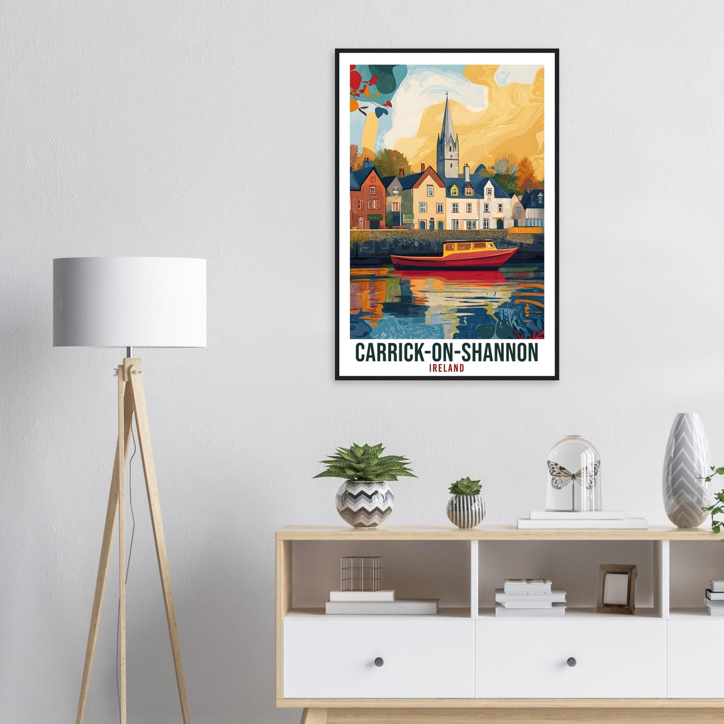 Carrick-On-Shannon Travel Print Ireland Home Decor Wall Art Gift Wall Hanging Art Lover CarrickOnShannon Irish Artwork Travel Poster Ireland
