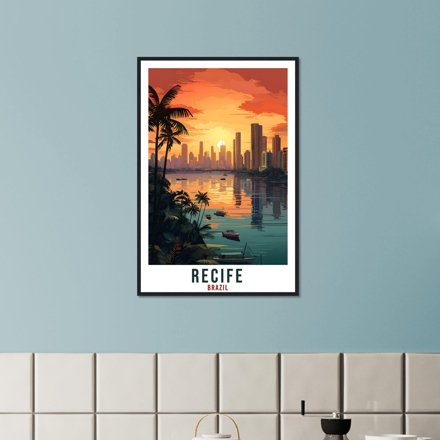 Recife Travel Print Wall Art Recife Brazil Wall Hanging Artwork Recife Home Decor Art Gifts Recife Travel Poster Brazil Art Lovers Gift