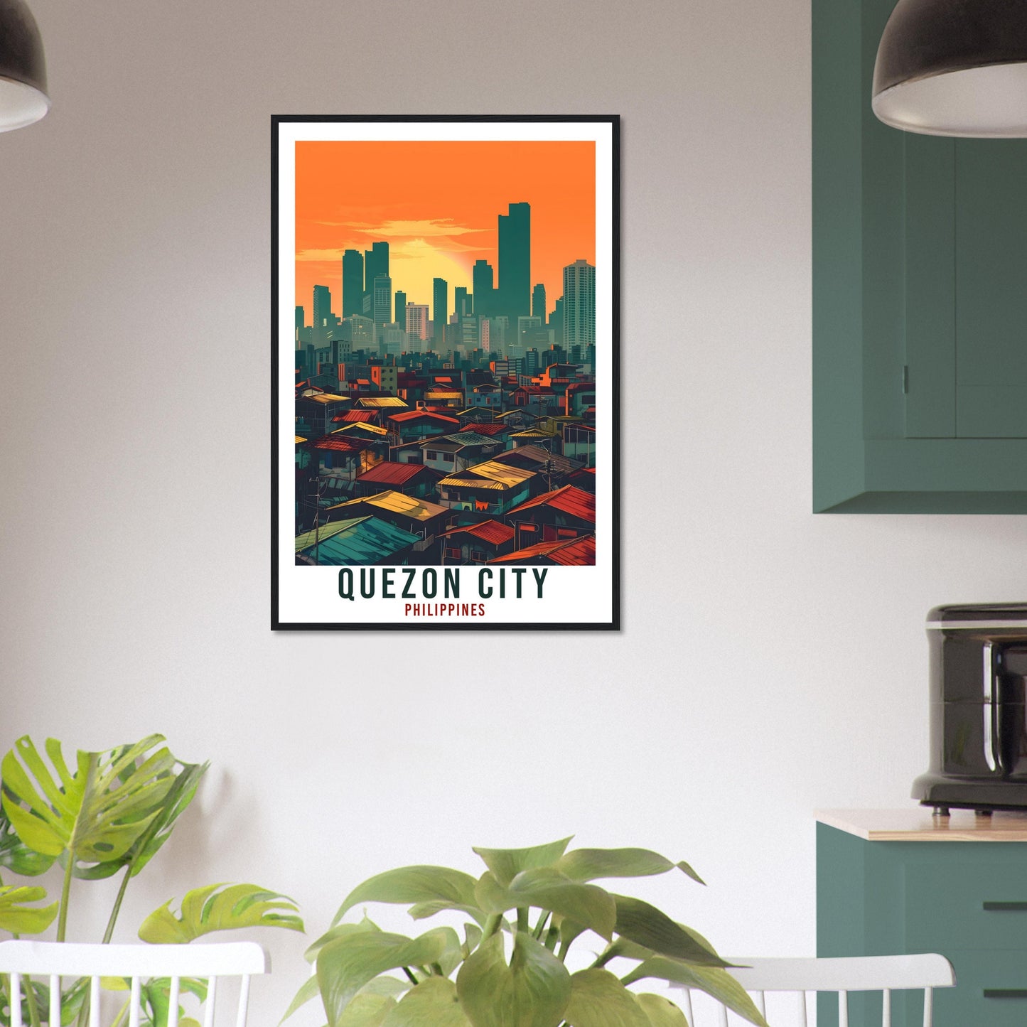 Quezon City Philippines Travel Print Wall Art Wall Hanging Home Décor Quezon City Gift Artwork Travel Art Philippines Quezon Travel Poster