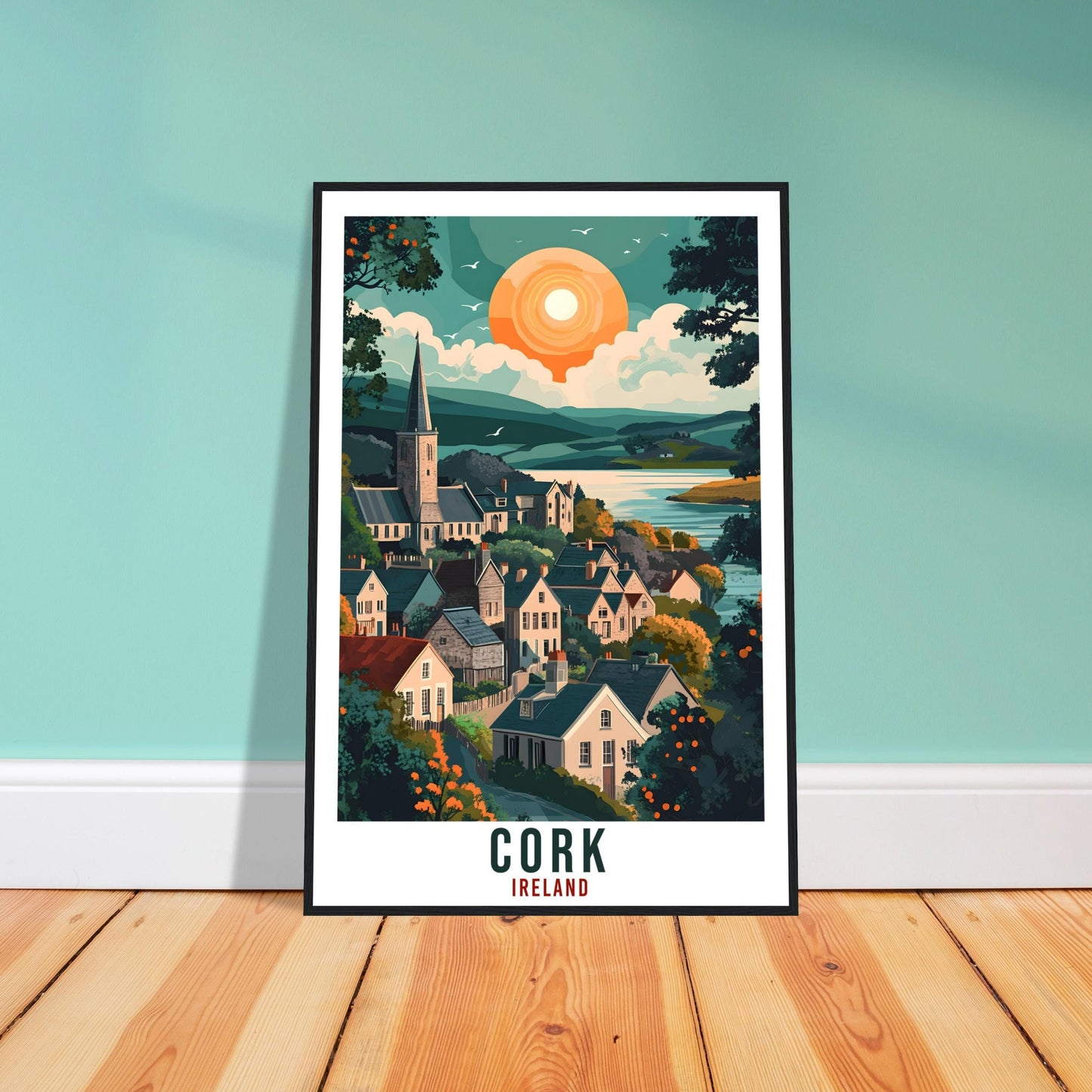 Cork Travel Print Ireland Home Decor Cork Wall Art Gift Wall Hanging Art Lover Cork Irish Artwork Travel Poster Ireland Travel Art Gift