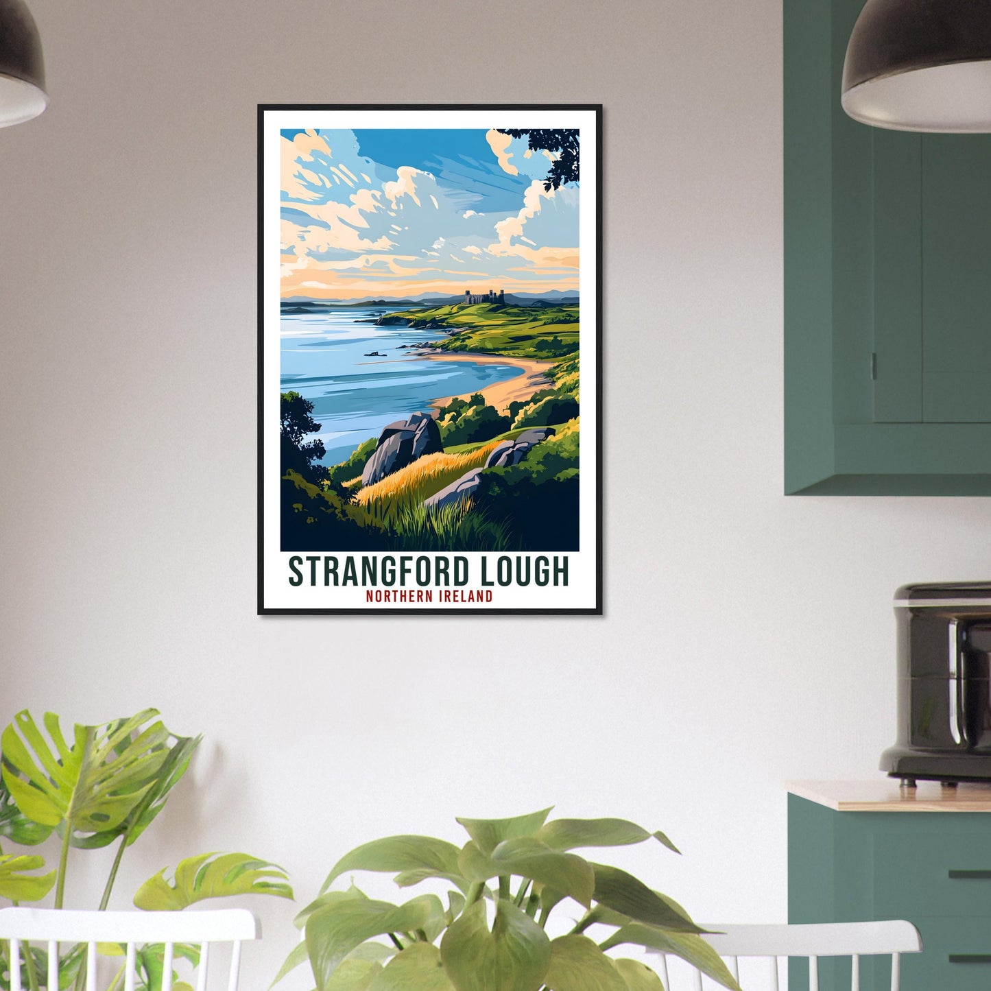 Strangford Lough Travel Print Northern Ireland Home Decor Wall Art Gift Wall Hanging Strangford Lough Irish Artwork Travel Poster NI Art