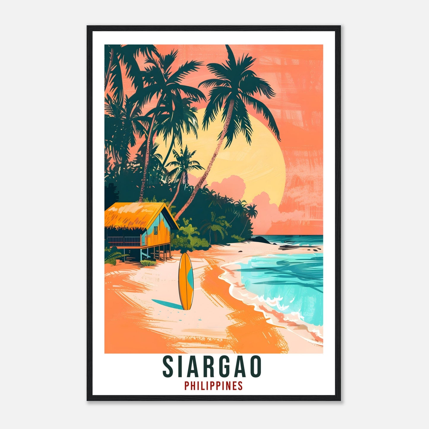 Siargao Philippines Travel Print Beach Wall Art Wall Hanging Home Décor Siargao Gift Landmark Artwork Travel Art Philippines Travel Poster