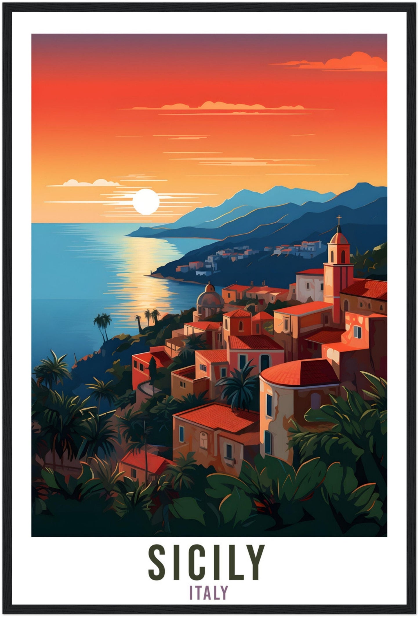 Sicily Italy Travel Print Wall Art Sicily Wall Hanging Home Décor Sicily Gift Italy Art Lovers Gift Print Sicily Italian Travel Poster