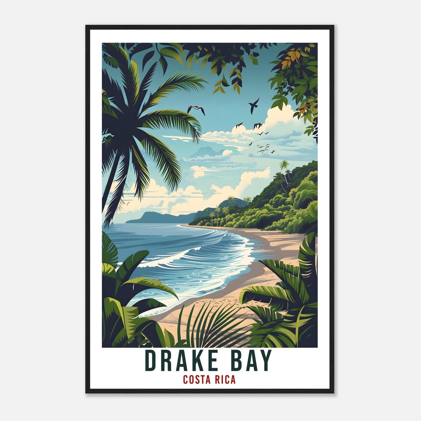 Drake Bay Costa Rica Travel Print Wall Art Wall Hanging Home Décor Drake Bay Gift Landmark Artwork Travel Art Costa Rica City Travel Poster