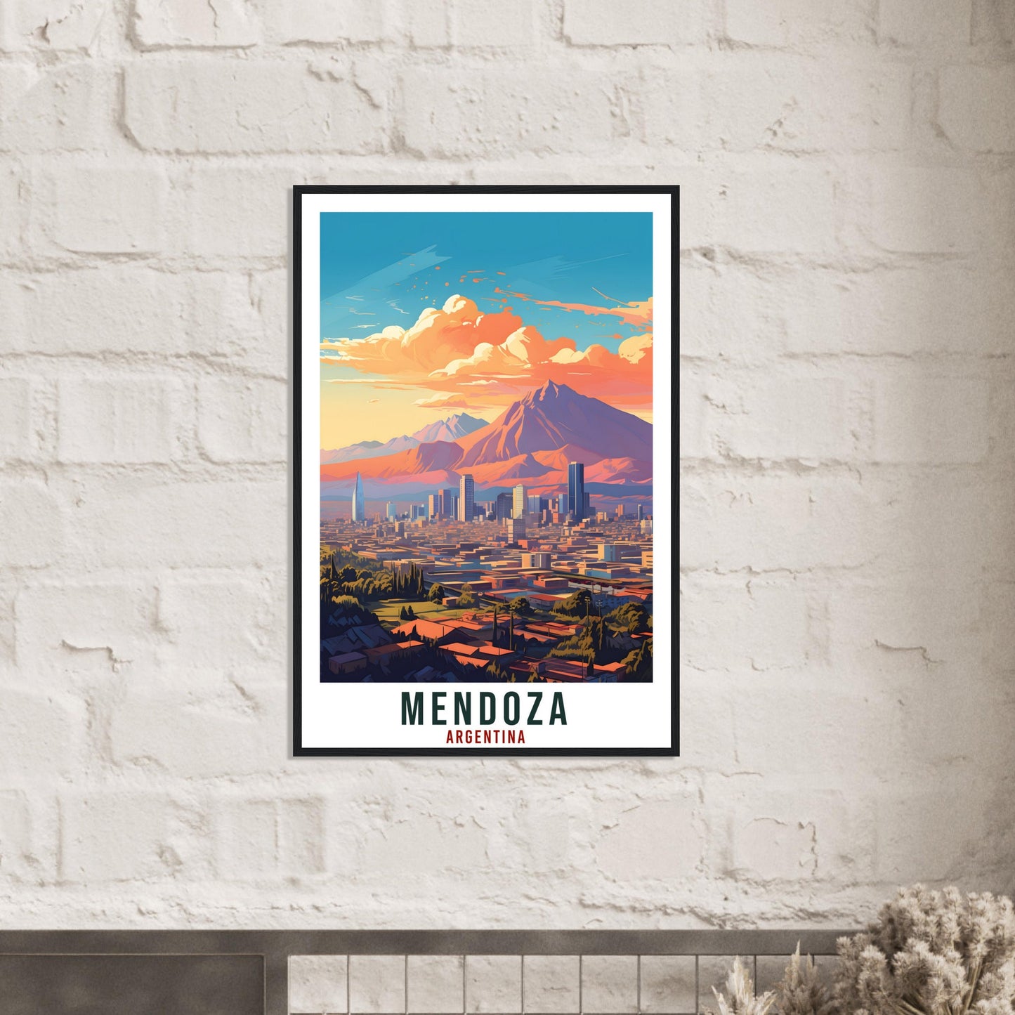 Mendoza Travel Print Wall Art Mendoza Argentina City Landscape Artwork Mendoza Art Gifts Mendoza Travel Poster Argentinian Art Lovers Gift
